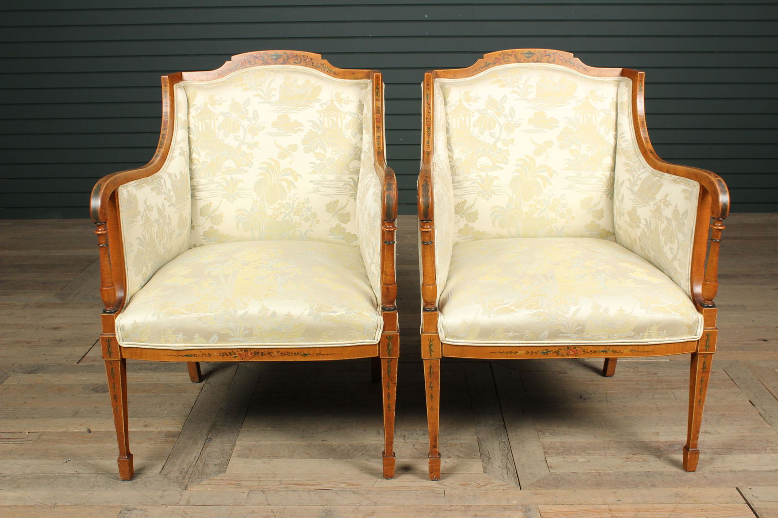 Pair of English Adams Style Armchairs (1 of 17)