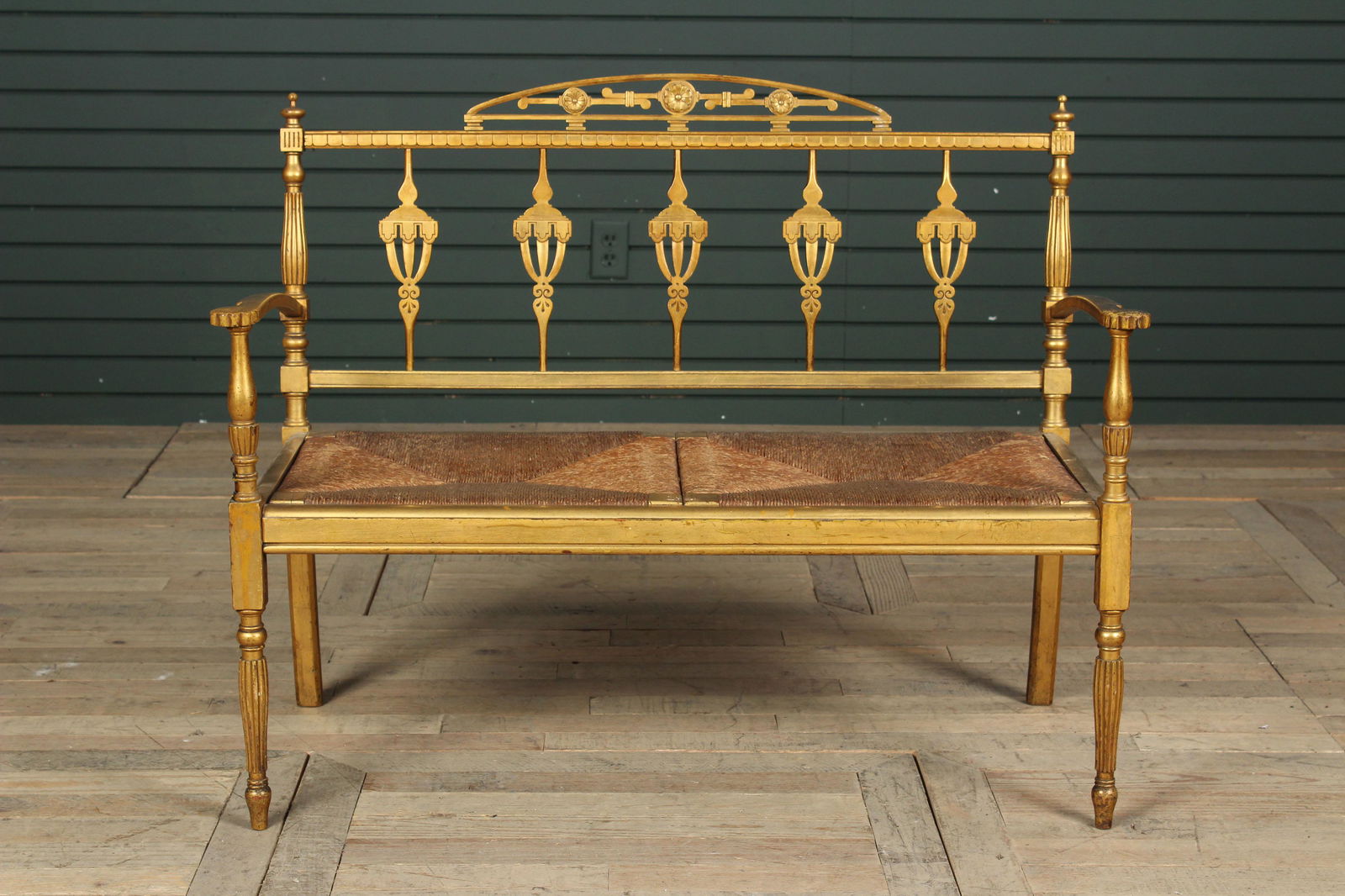 Late 19th C. Continental Giltwood Carved Settee (1 of 12)
