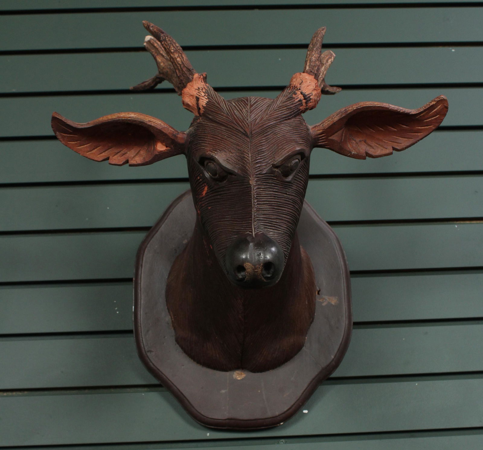 Black Forest Inspired Carved Wood Deer Mount (1 of 7)