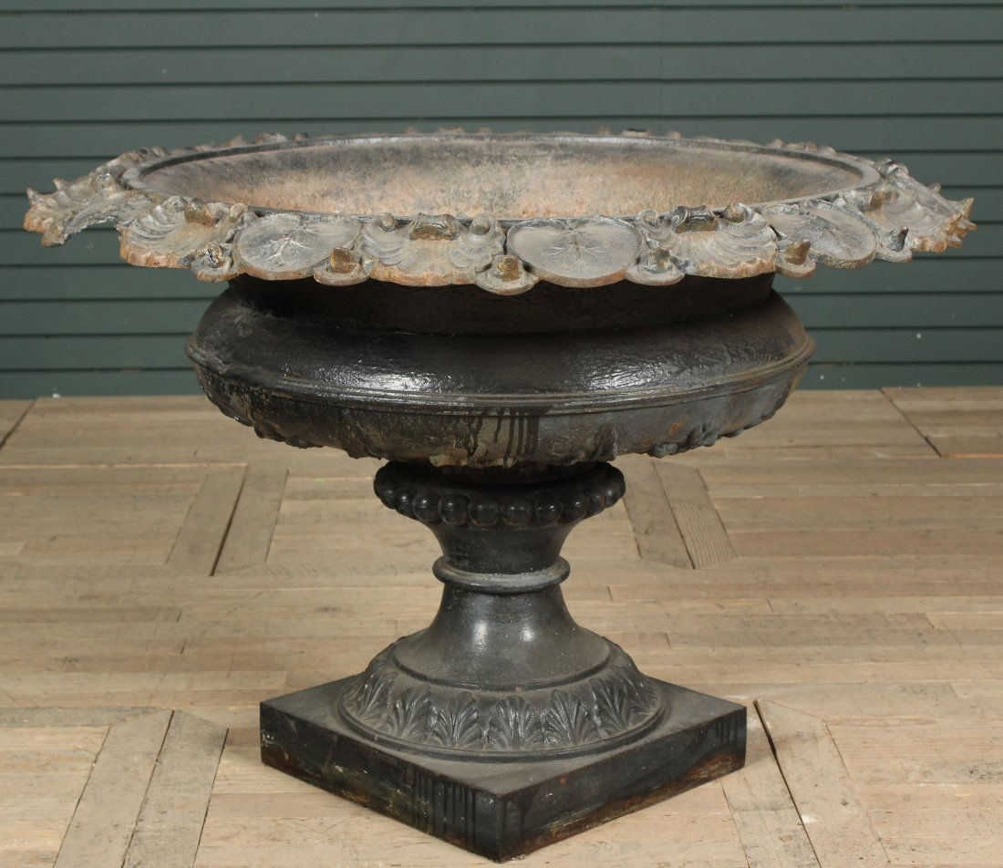 American Victorian Cast Iron Garden Urn J.W. Fiske Attr (1 of 11)
