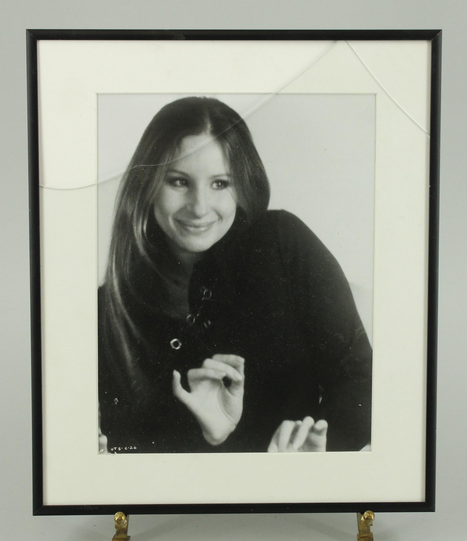 Photograph of a Young Barbara Streisand: Photograph of a Young Barbara Streisand, UTS-C-26. Size: 12.75" x 7.25" frame, 9.5" x 7.25" sight