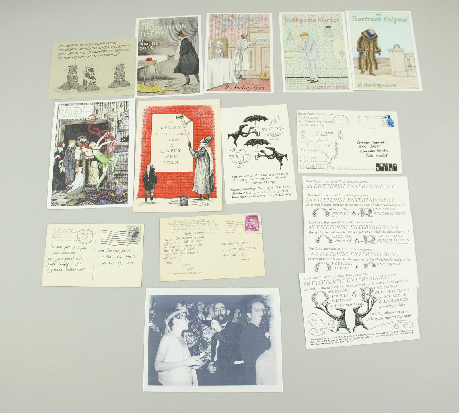 Grouping of Ephemera, Edward Gorey to Joerns (1 of 11)