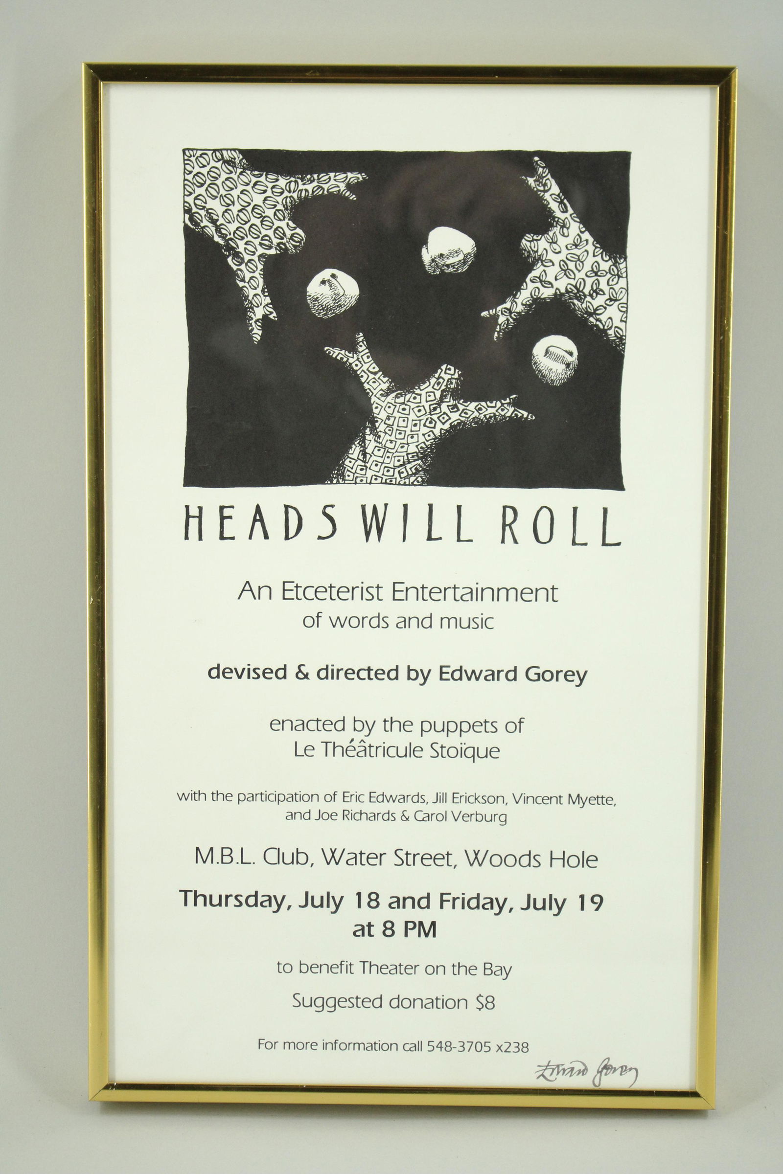 Gorey Signed Heads Will Roll Promotional Poster (1 of 7)