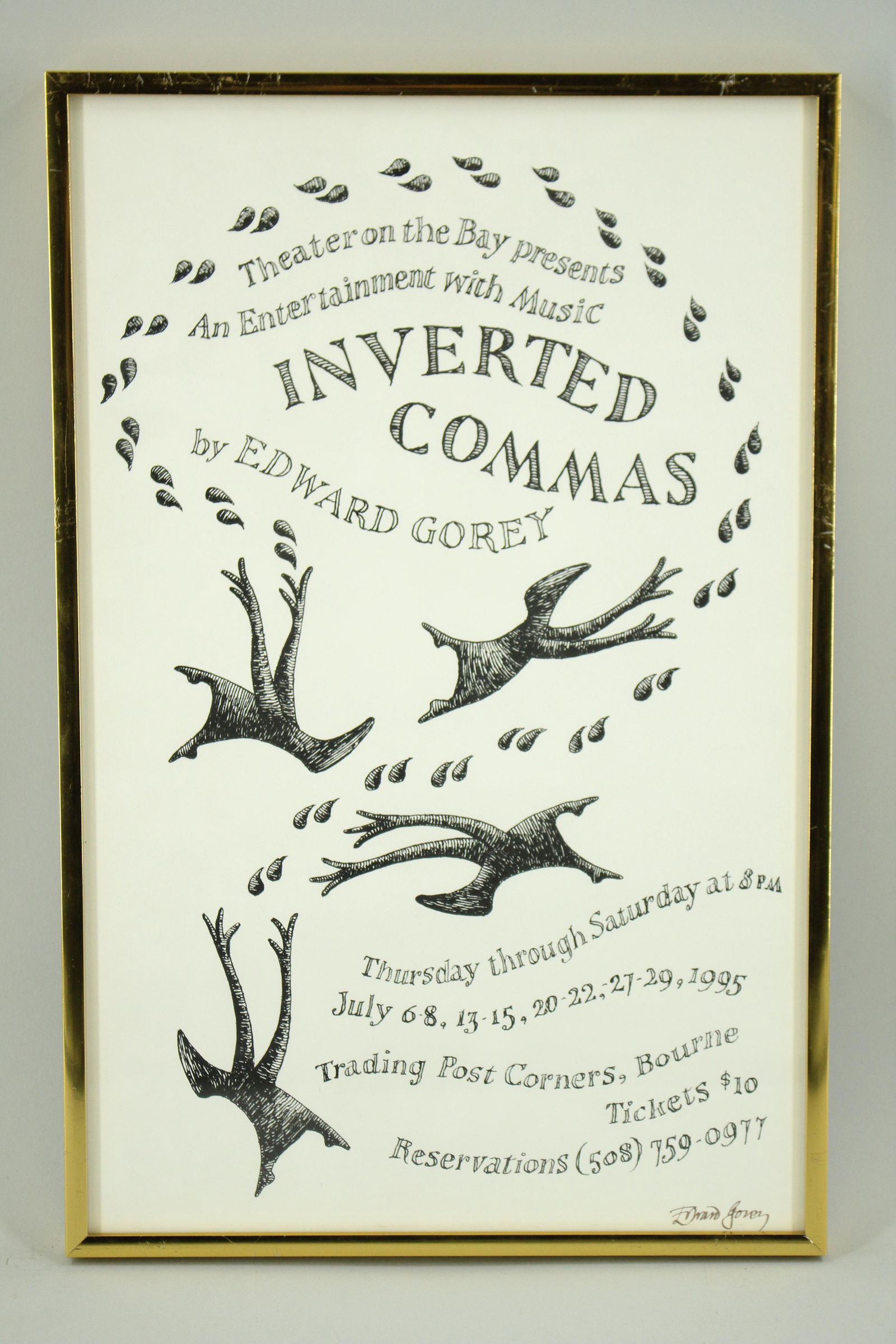 Edward Gorey Signed Theater Promotional Poster (1 of 5)