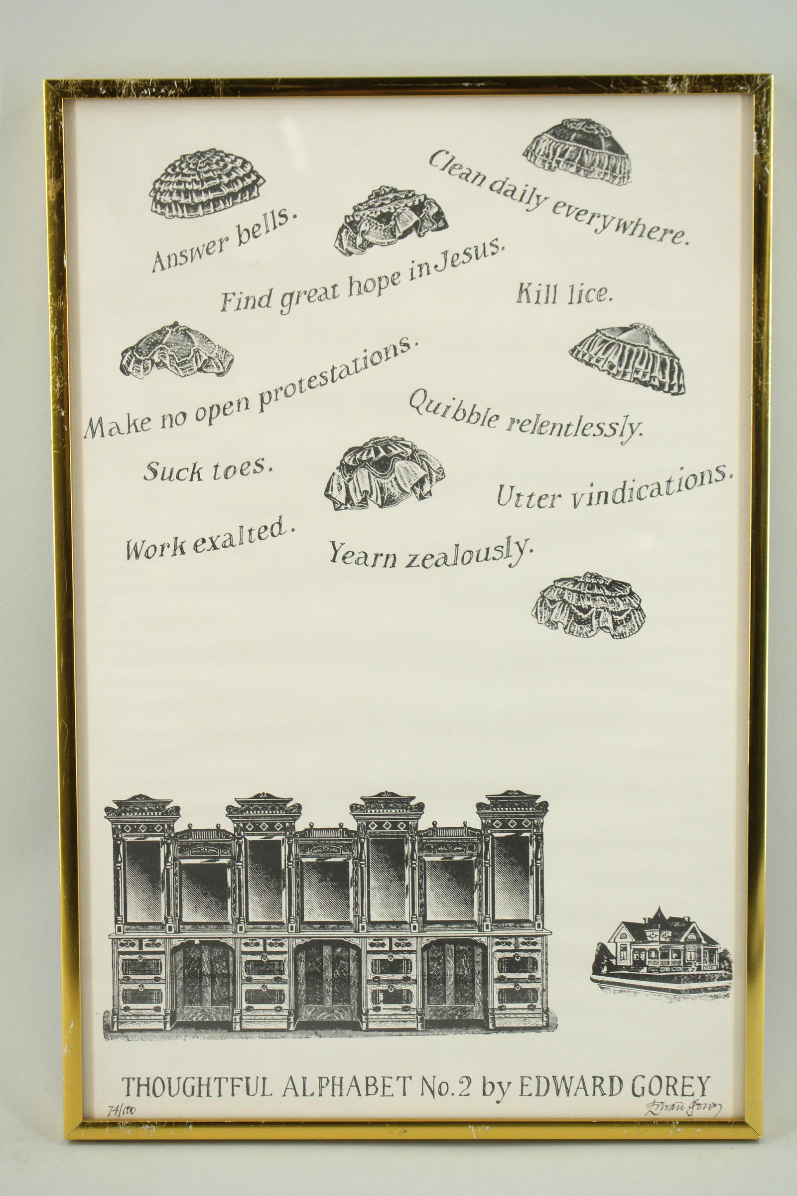 Gorey Signed & Numbered Thoughtful Alphabet No. 2 (1 of 7)