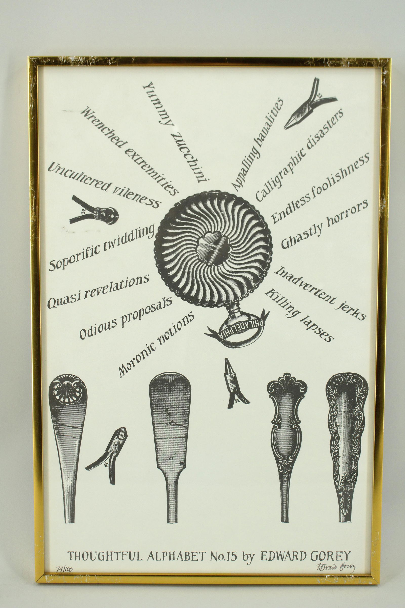 Gorey Signed & Numbered Thoughtful Alphabet No. 15 (1 of 6)