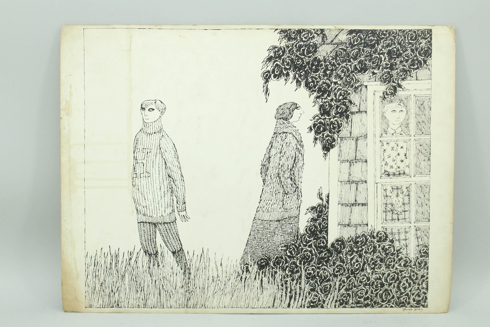 Signed Edward Gorey Illustration, Deranged Cousins (1 of 8)