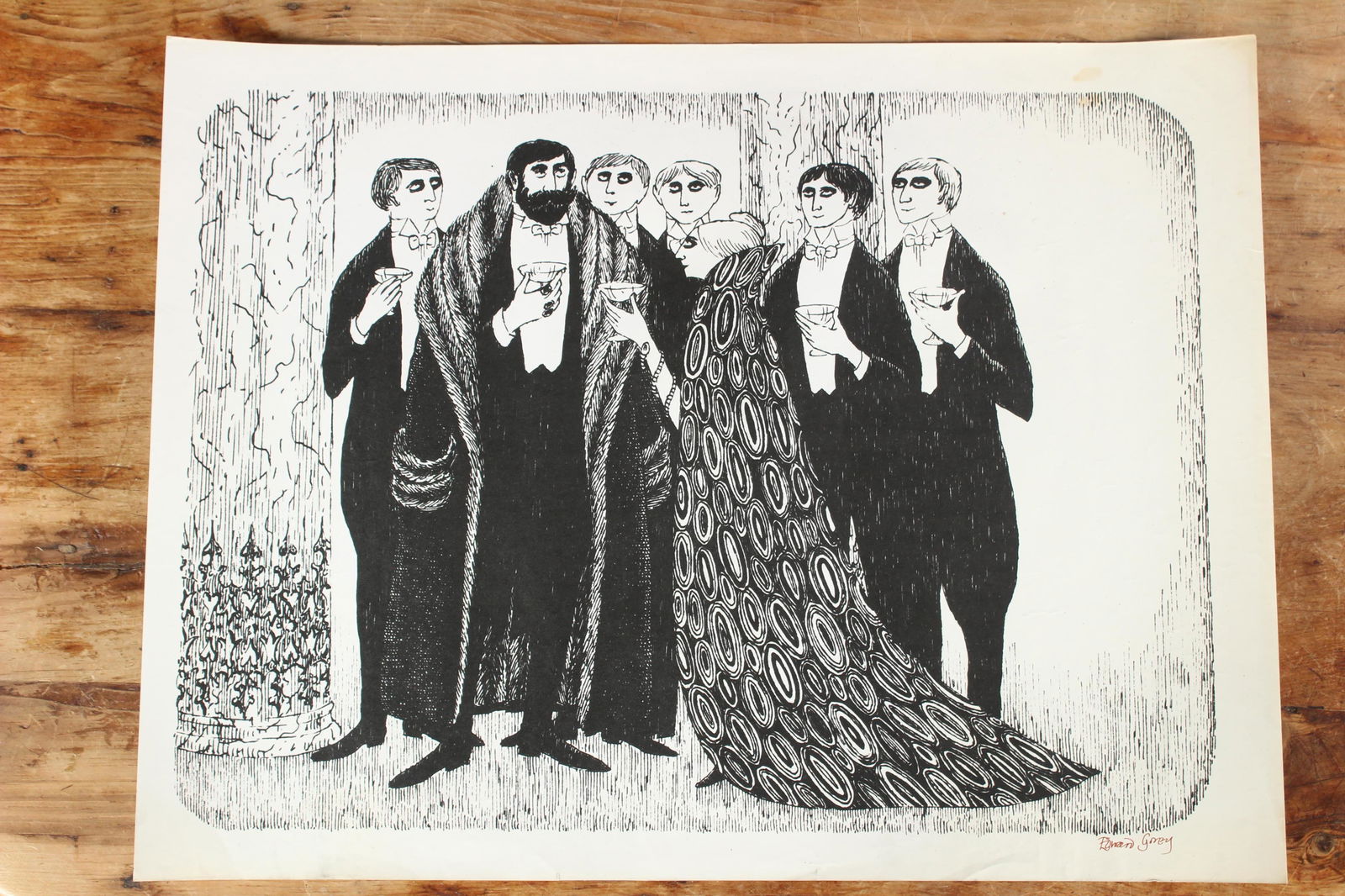 The Guilded Bat Illustrated Poster, Signed Gorey (1 of 3)