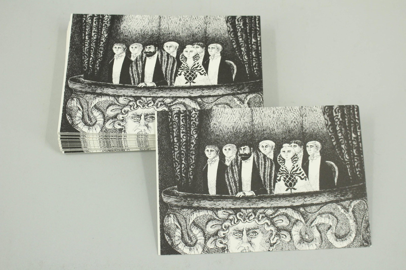 47 Gorey's The Blue Aspric Illustrated Postcards (1 of 3)