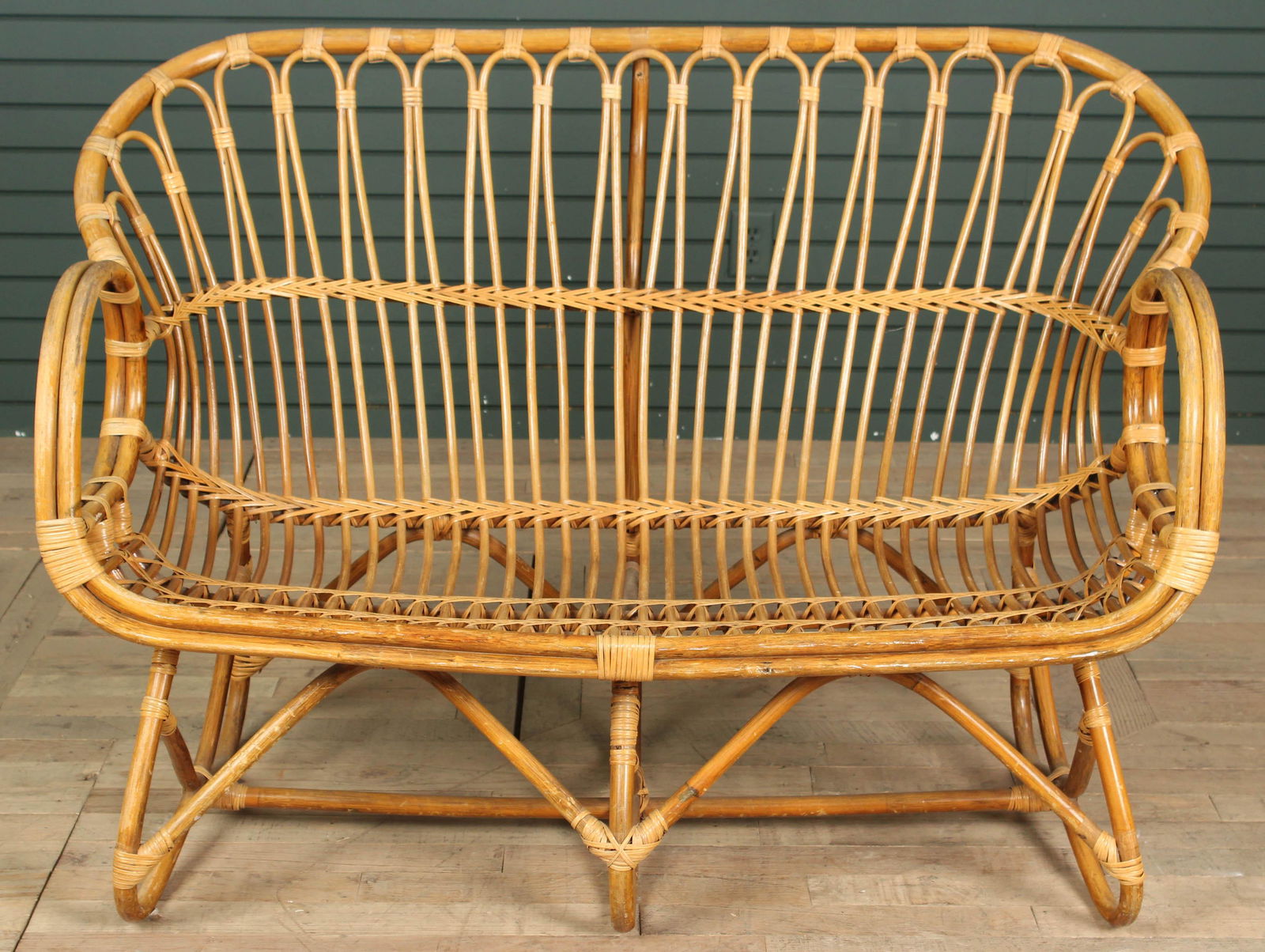 Rattan Settee IMO Albini (1 of 5)