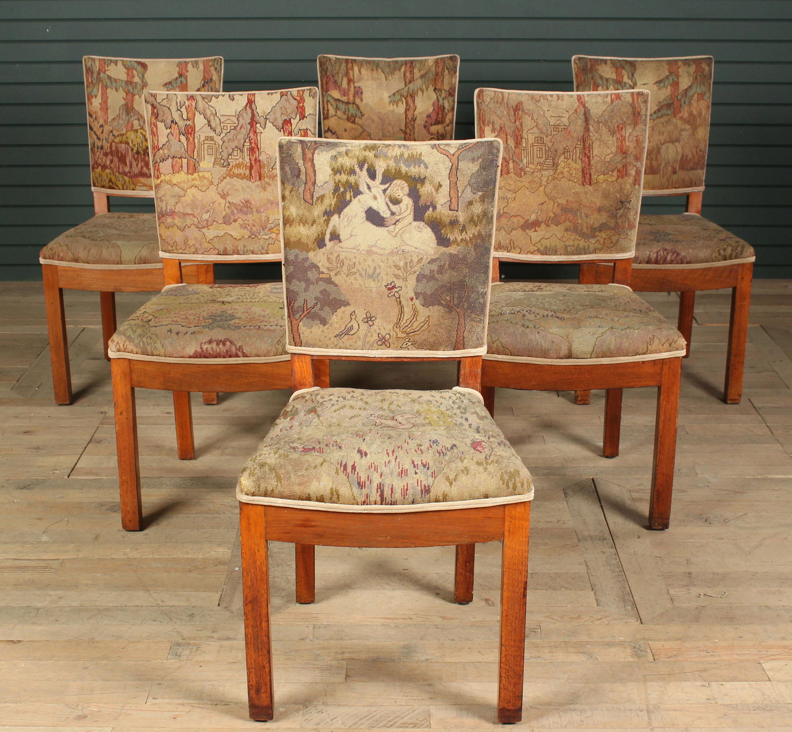 6 Belgian Style Needlepoint Dining Chairs (1 of 12)