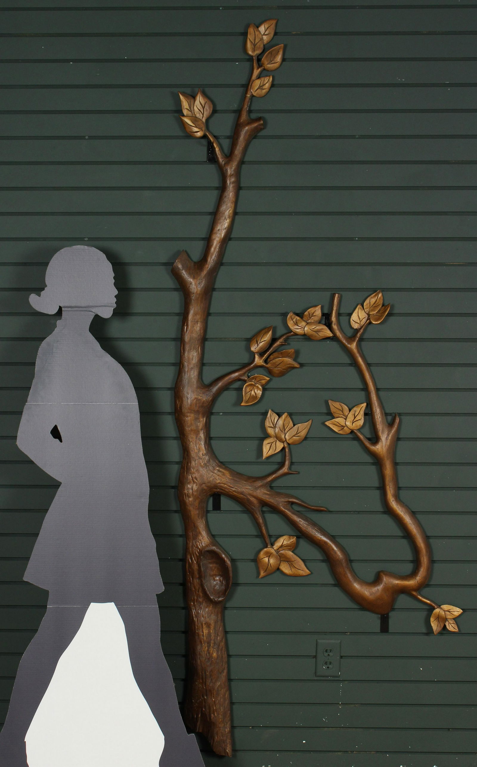 Carved Wood Branch Form Wall Applique (1 of 9)