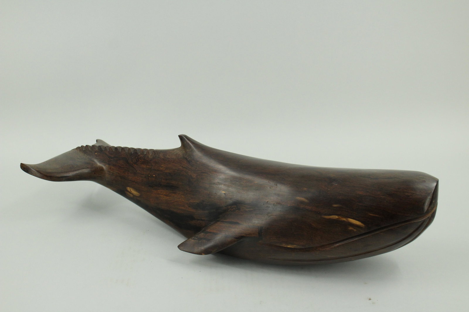 Decorative Carved Wood Whale Sculpture: Decorative Carved Wood Whale Sculpture. Size: 6"H x 23.5"W x 7.5"D
