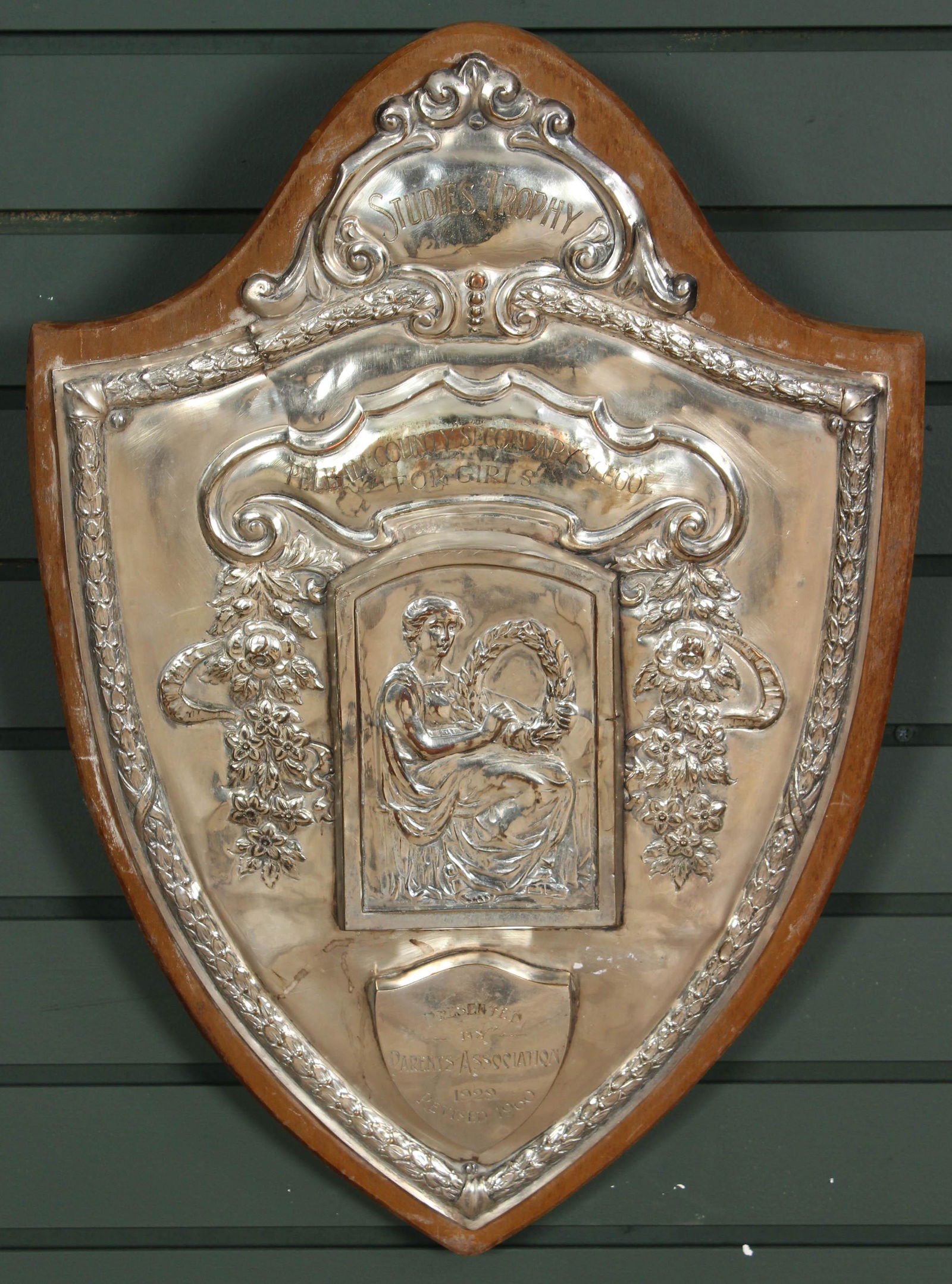 Silver Plated Studies Trophy  Plaque (1 of 7)