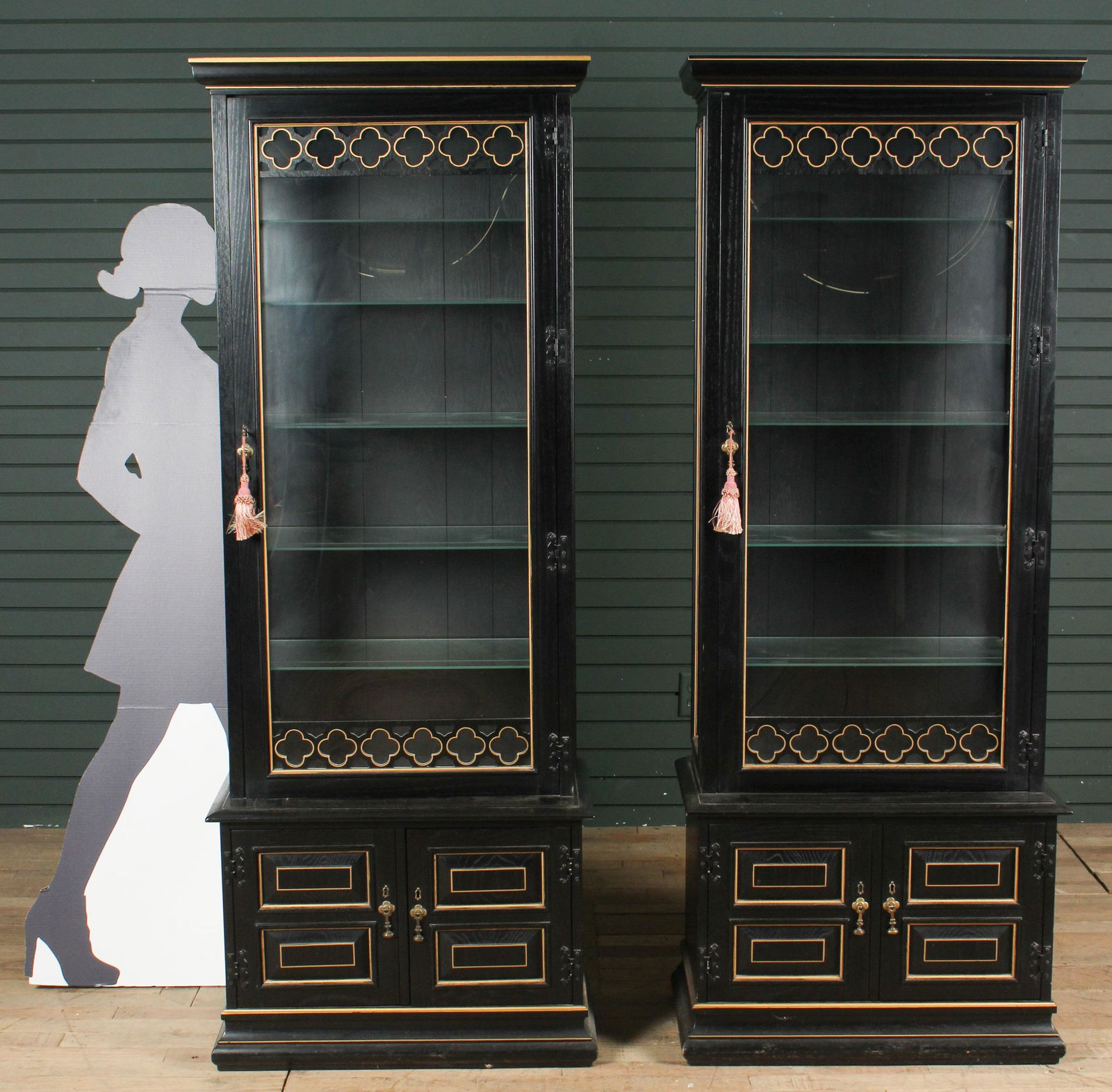 Pair Gothic Style Ebony Display Cases (1 of 8)