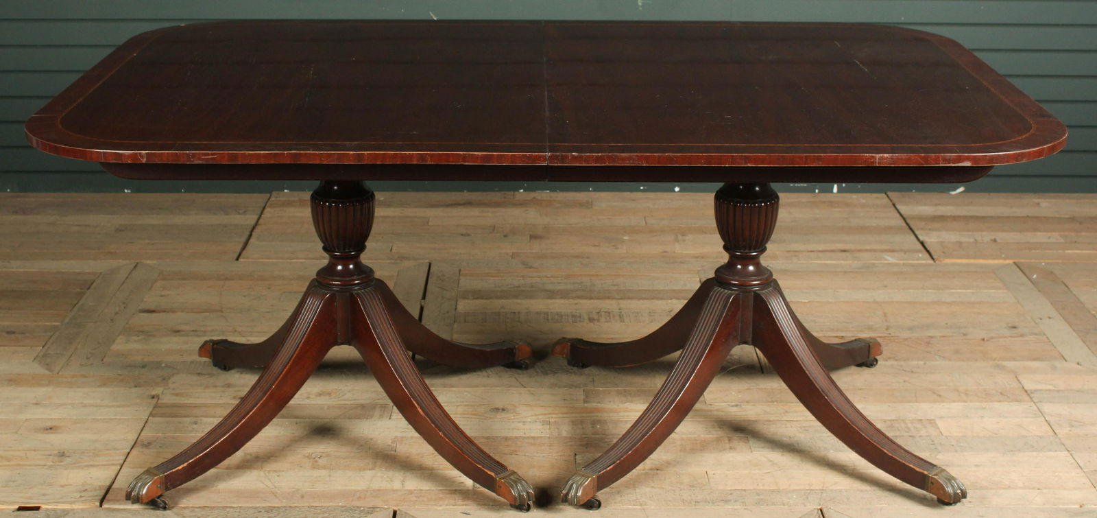 Double Pedestal Duncan Phyfe Style Dining Table (1 of 8)