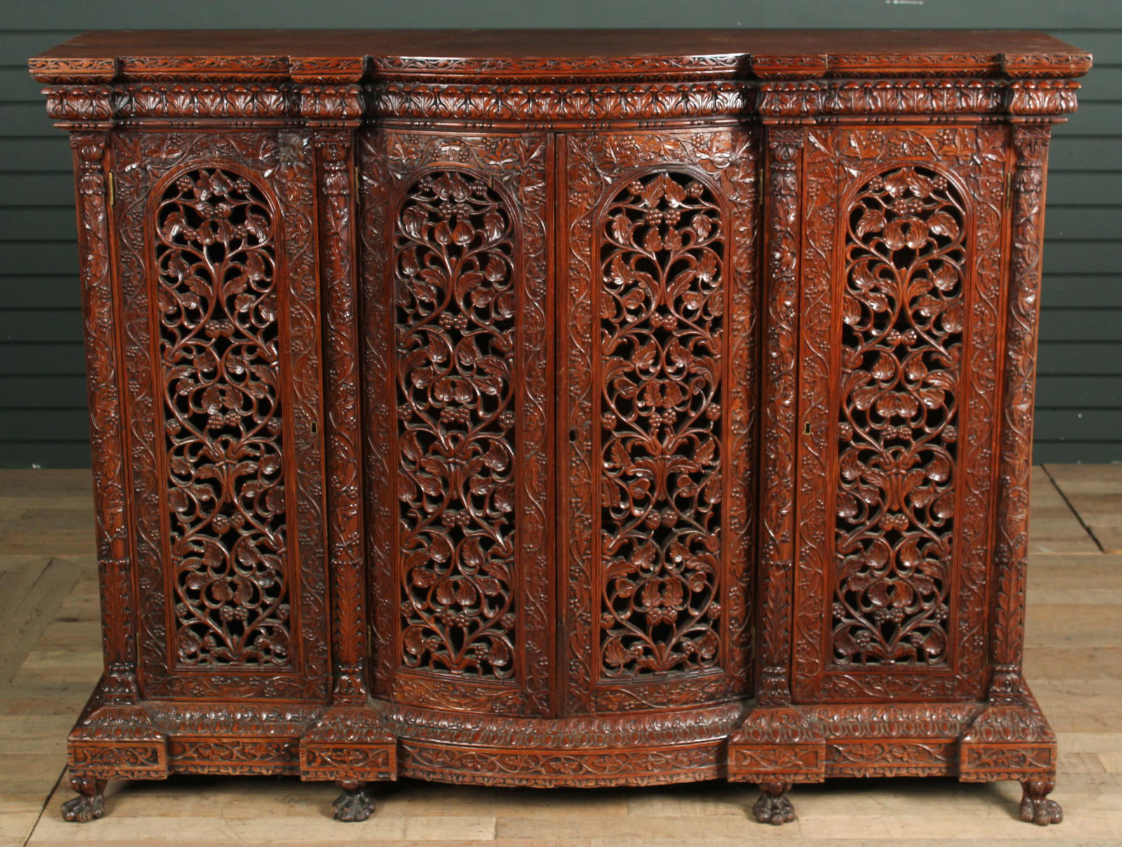 Antique Anglo Indian Pierced Panel Sideboard (1 of 9)