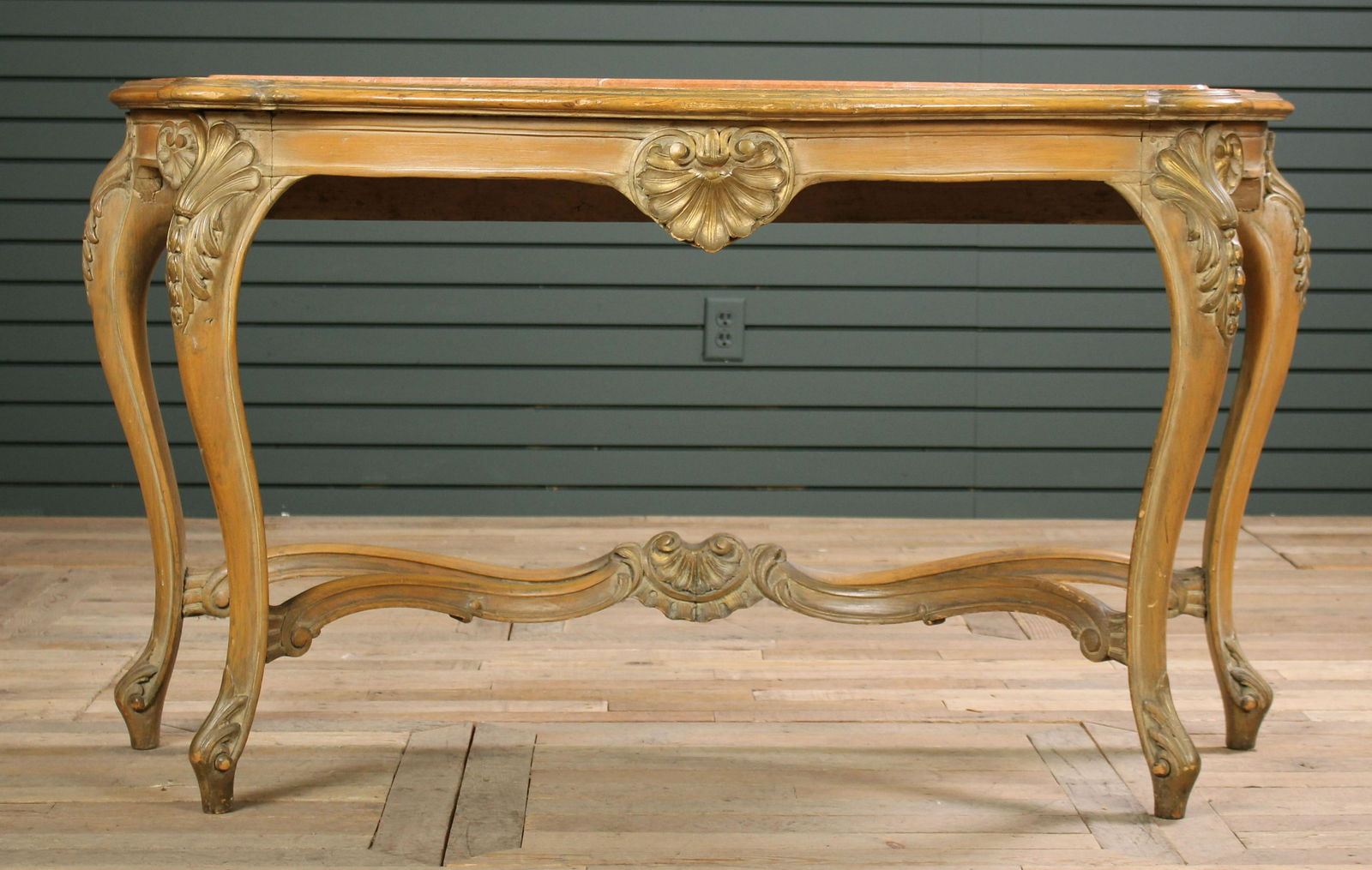 Louis XV Style Bleached & Giltwood Carved Console (1 of 7)