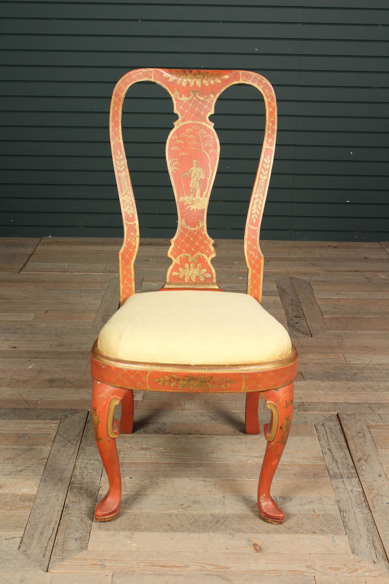 Queen Anne Style Chinoserie Decorated Side Chair (1 of 8)