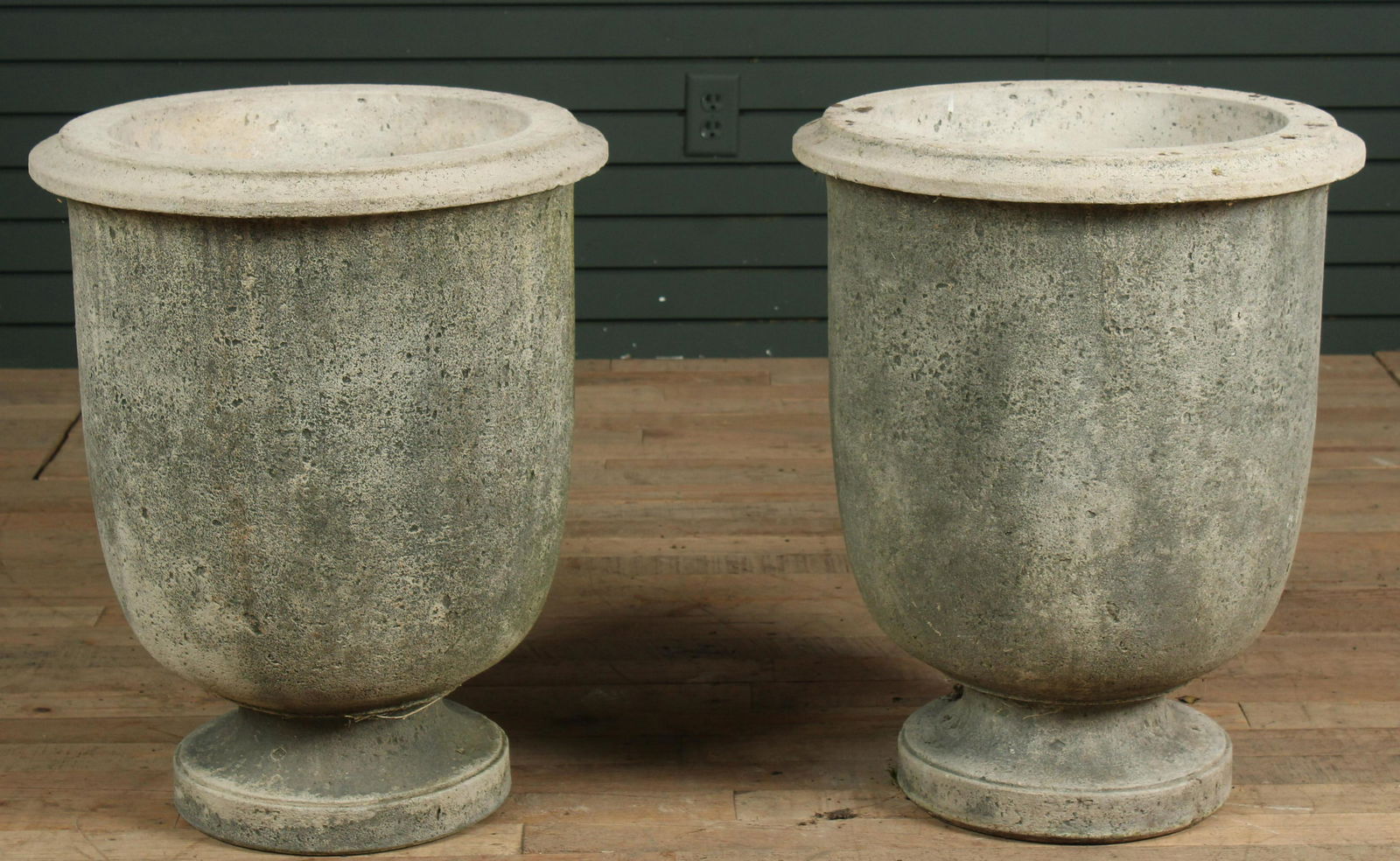 Pair Cast Stone Garden Urn Planters (1 of 6)