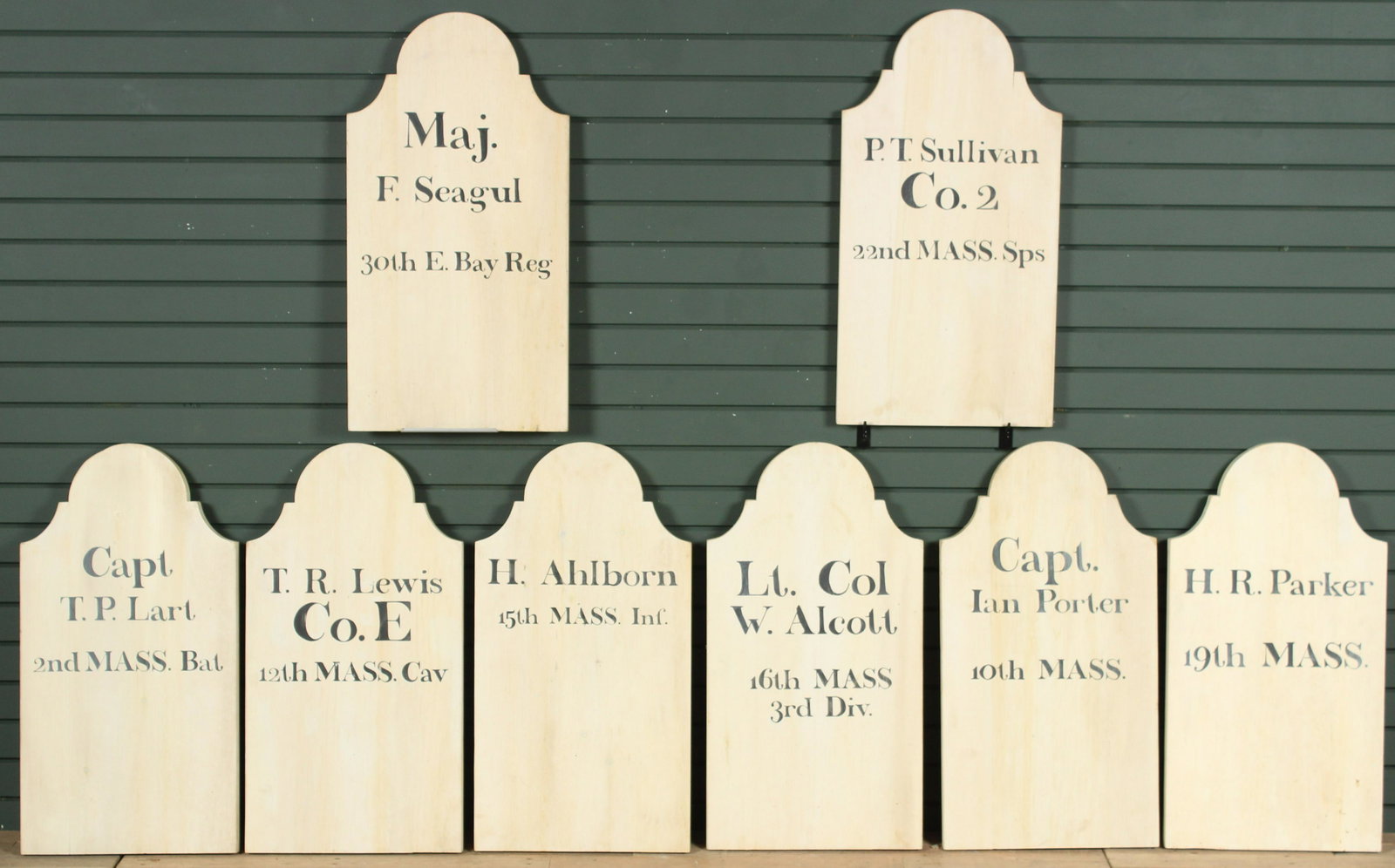 8 Pine Tombstone Props: 8 Pine Tombstone Props. New. Size: 30" H x 16" W x 1.5" D Provenance: Production of â€œDickinson”.