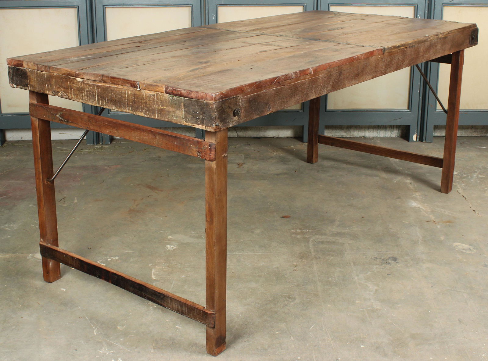 Rustic Wood and Metal Folding Banquet Table (1 of 9)