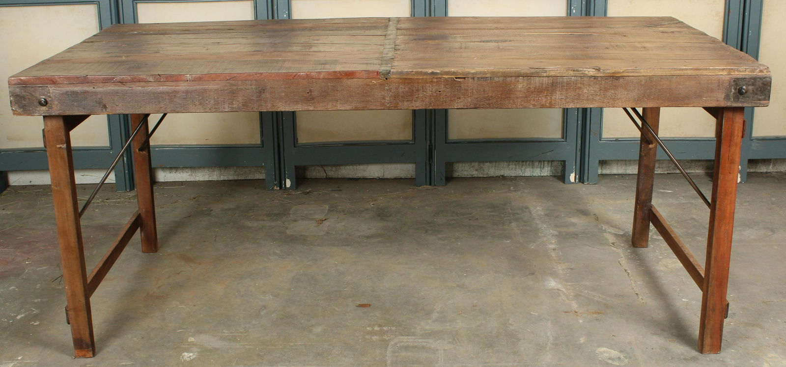 Rustic Wood and Metal Folding Banquet Table (1 of 9)