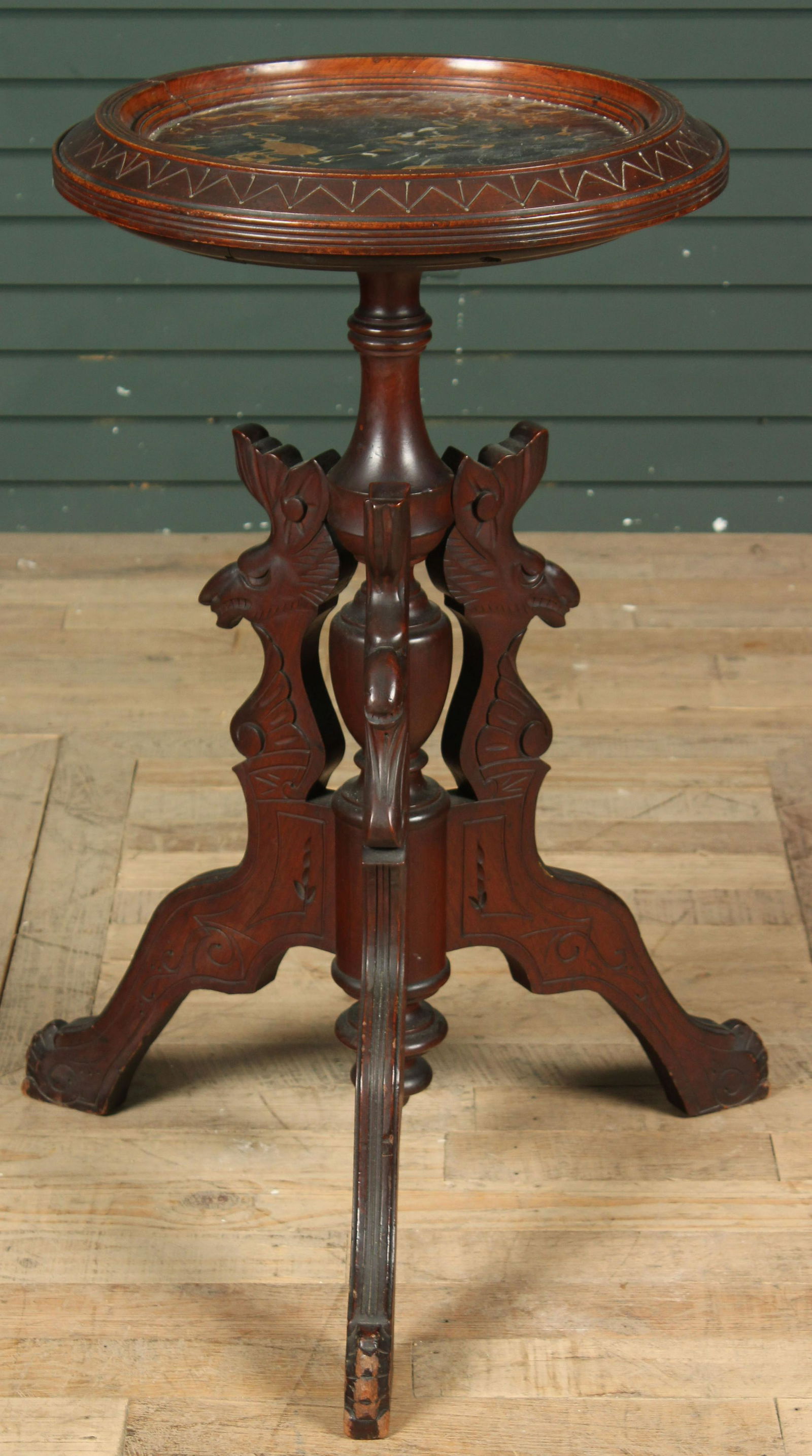 Aesthetic Movement Carved Marble Top Drinks Stand (1 of 8)