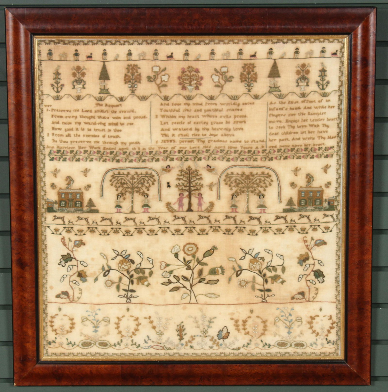 Exquisite Early 19th C Needlepoint Sampler (1 of 8)