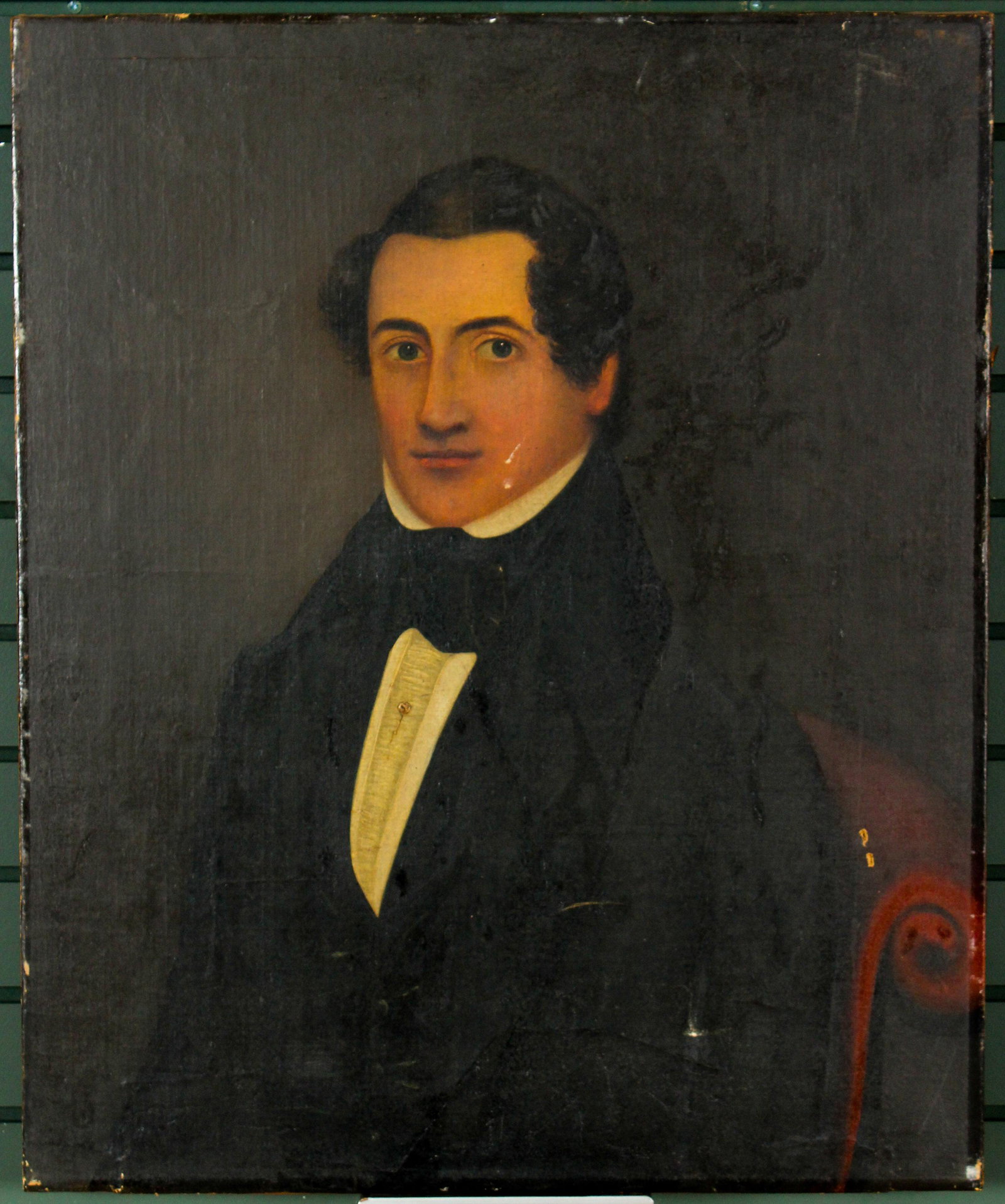 Early 19th C Portrait of a Gentleman: Early 19th C Portrait of a Gentleman. OOC En suite with a similar portrait of a lady. Size: 28.5" H x 23.5" W x 1" D Provenance: Production of â€œDickinson”
