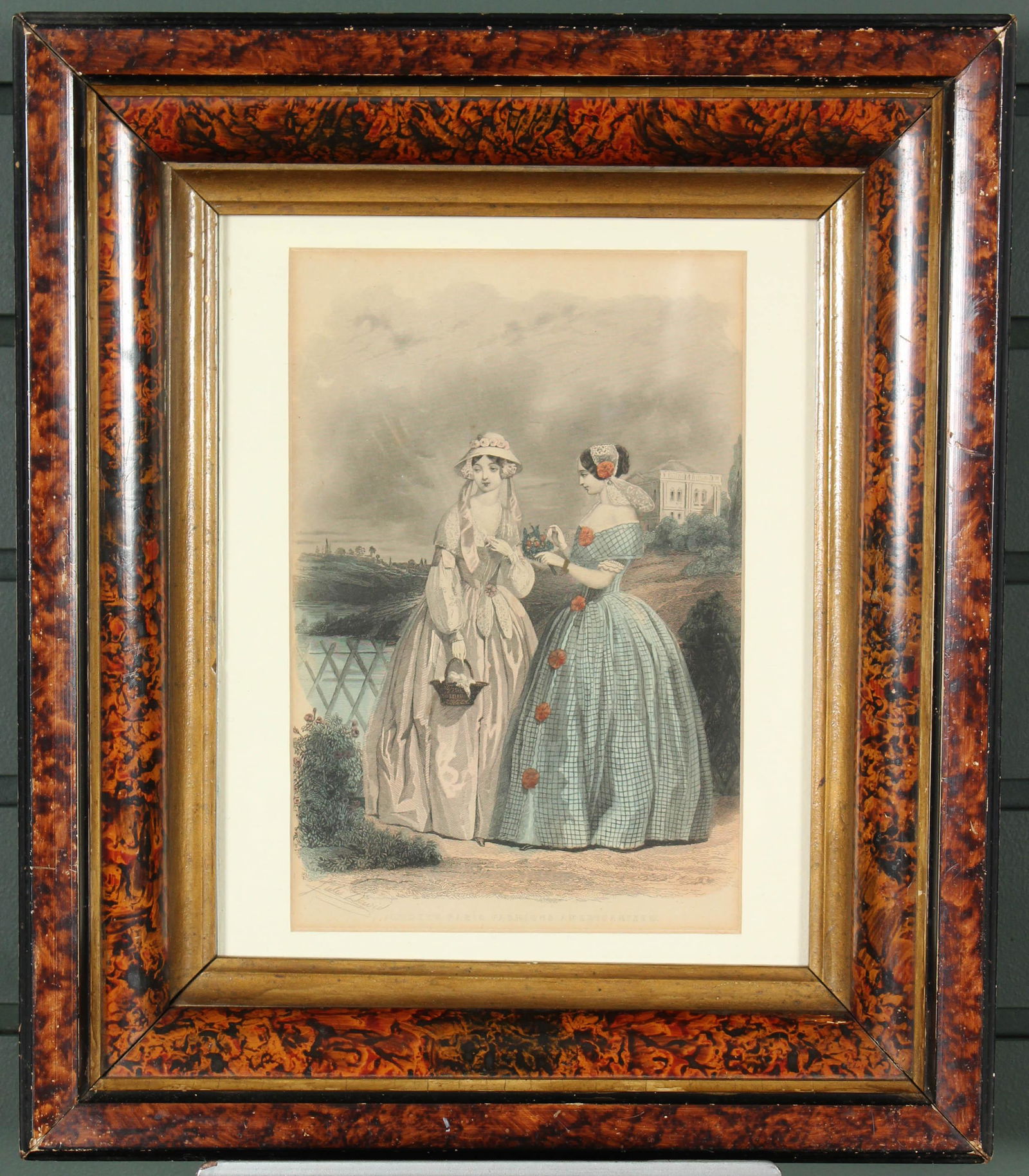 Godey's 19th C Fashion Plate Lithograph (1 of 6)