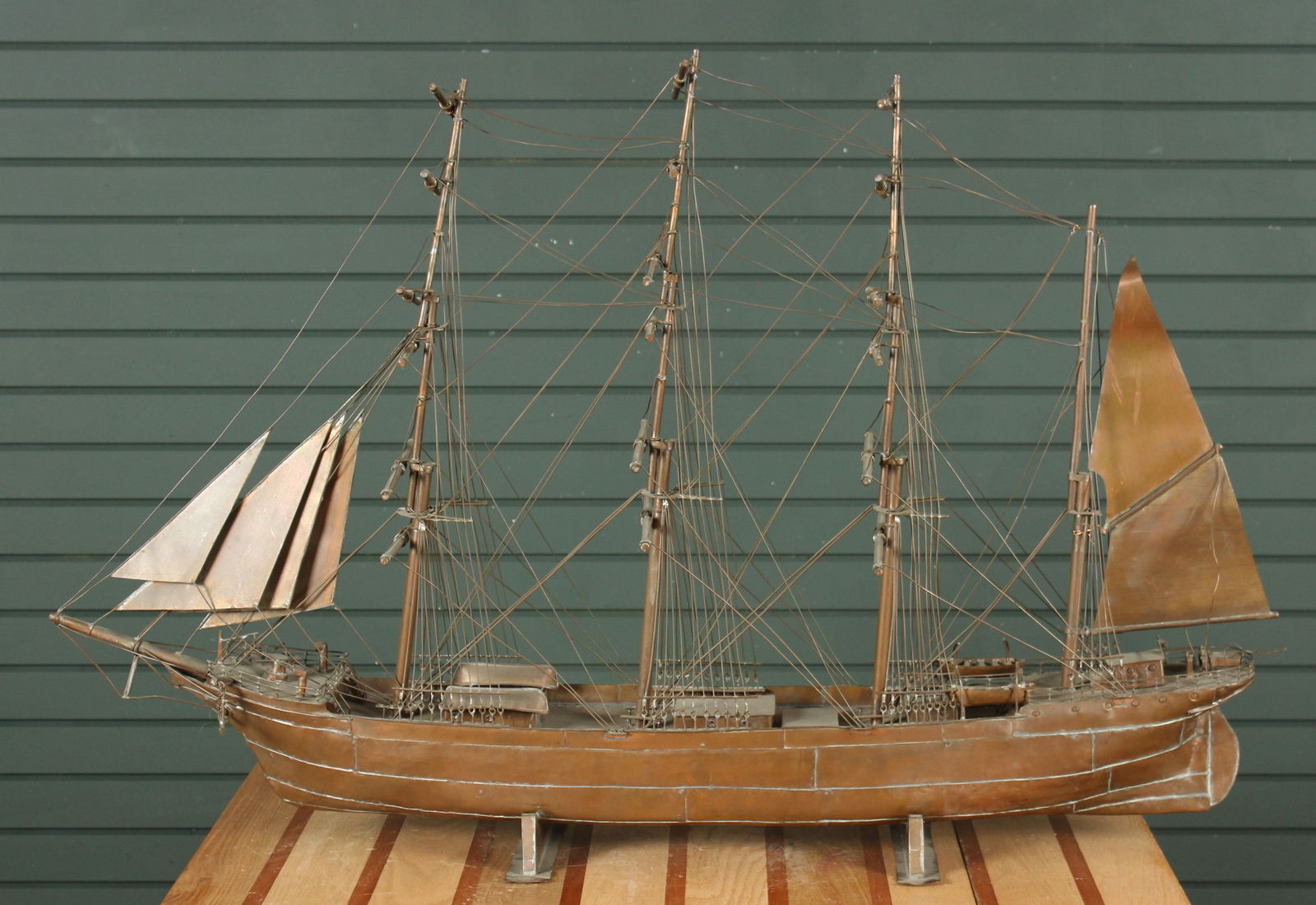 Scale Model Copper Sailing Ship (1 of 8)