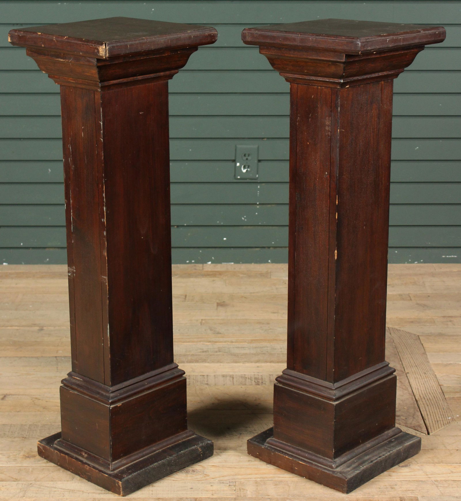 Pair Wood Column Pedestals (1 of 6)