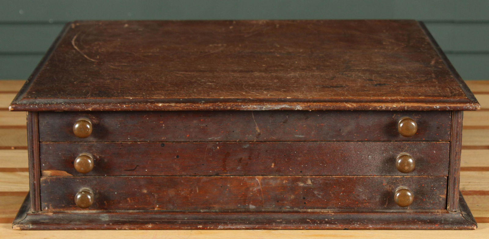 Country Store Spool Cabinet: Country Store Spool Cabinet. Size: 6" H x 21.5" W x 18" D Provenance: Production of â€œDickinson”