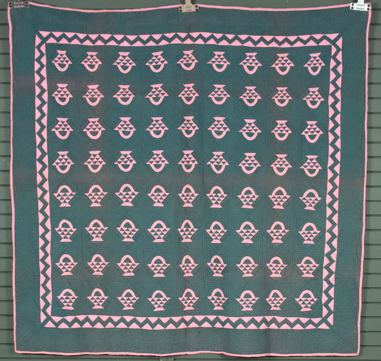 Antique Lancaster Mennonite Basket Motif Quilt (1 of 7)