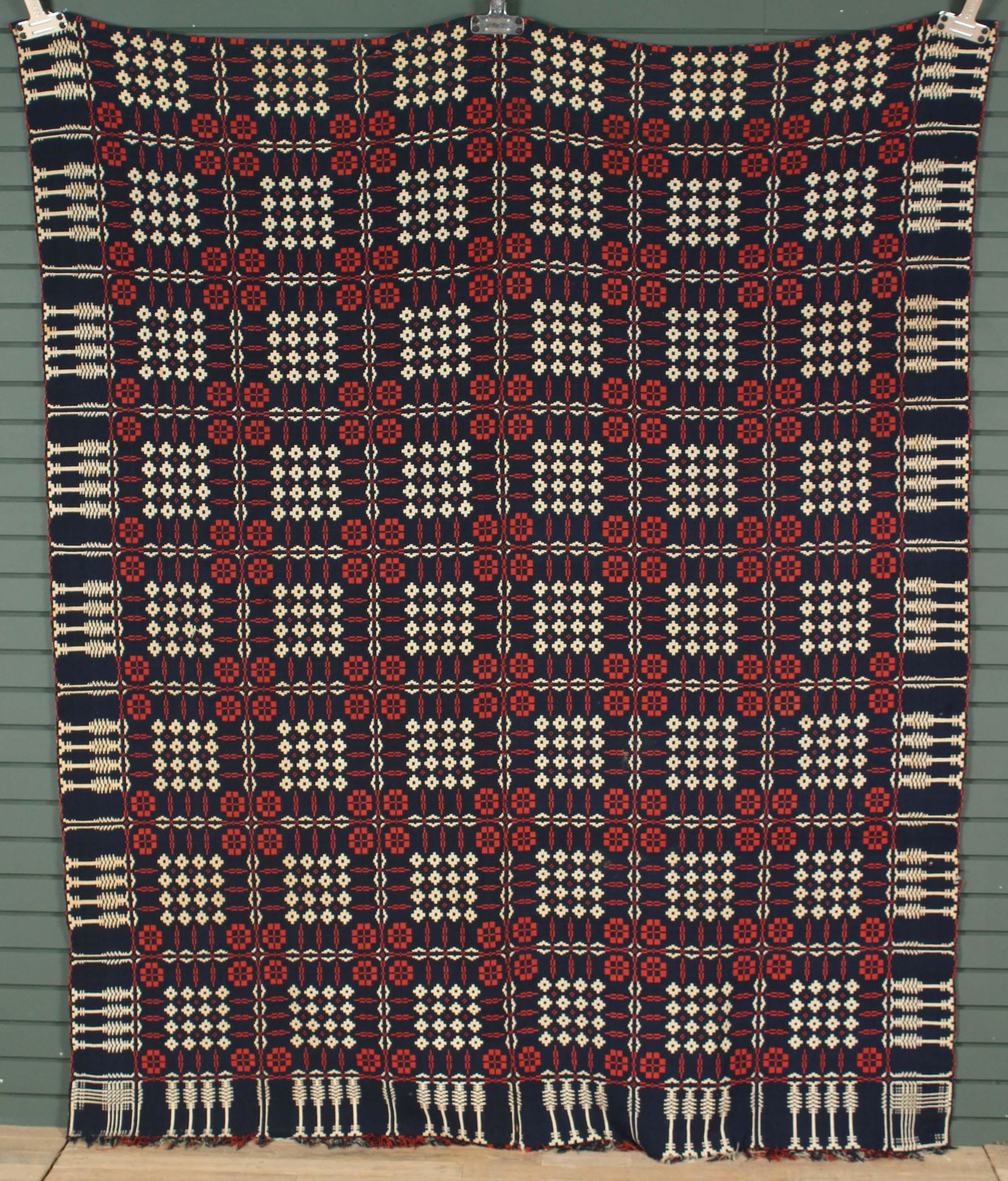 Antique 19th C Jacquard Coverlet (1 of 7)