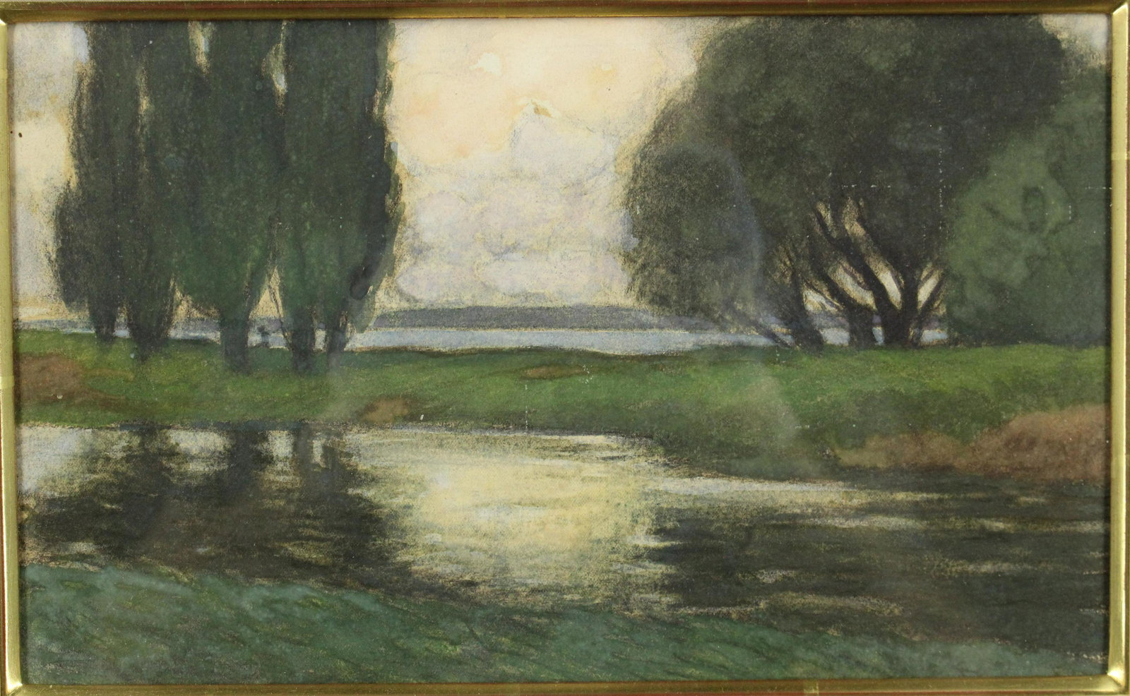 Oscar Bluemner - Riverbank/Romantic Landscape WC (1 of 6)