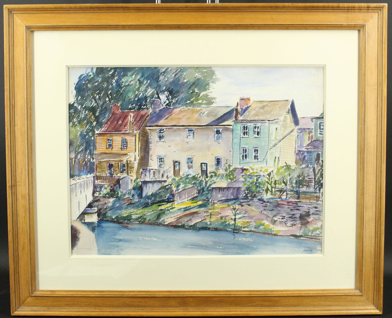 Max Kuehne (1880-1968) - Untitled,New Hope: Max Kuehne (1880-1968) - Untitled,New Hope. Size: 23.5" H x 28.5" W x 1.5" D; Sight: 14.5" H x 19.5" W