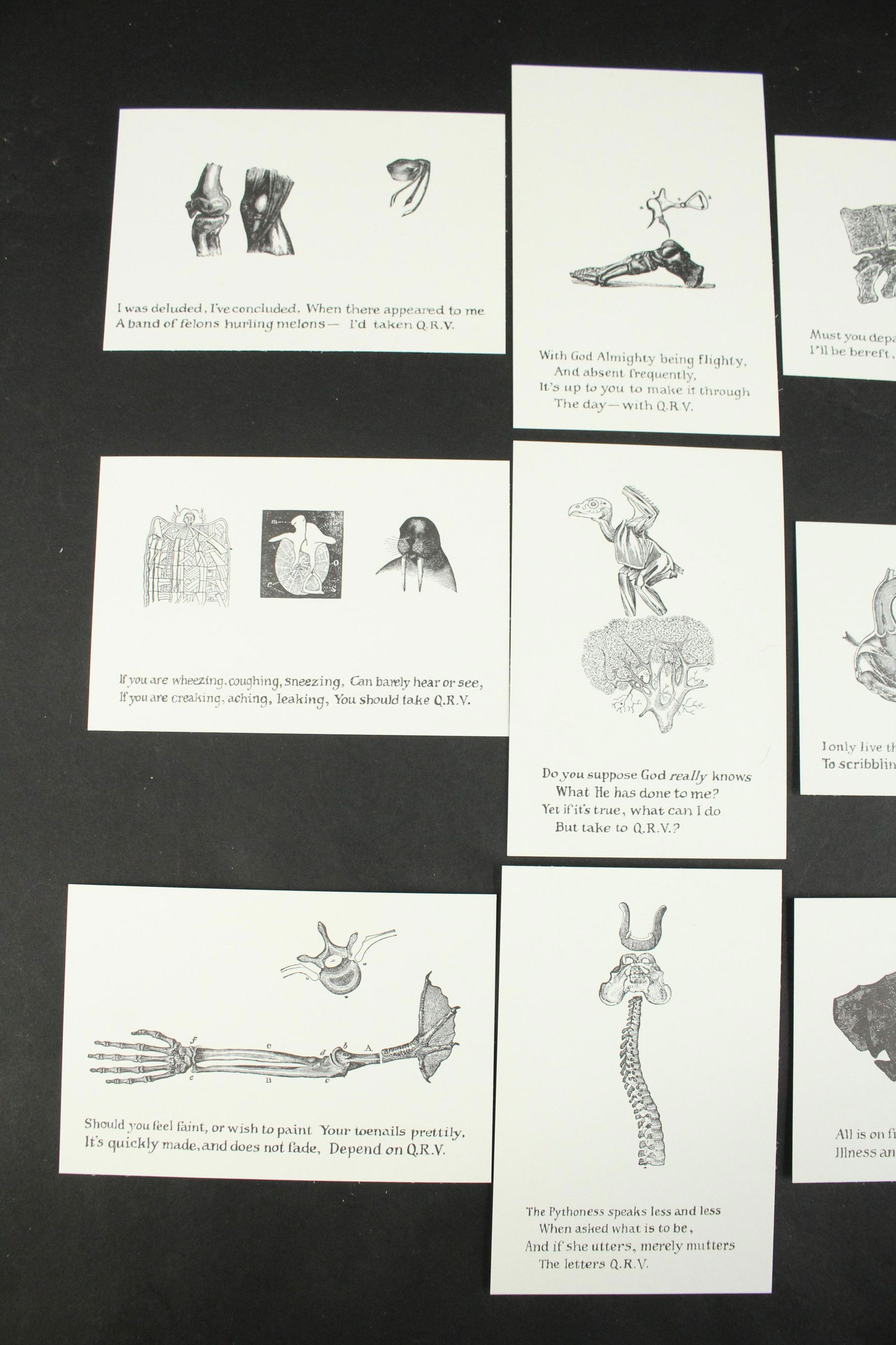 E. Gorey, QRV Unwmked Inperf. Postcards, Signed (1 of 9)