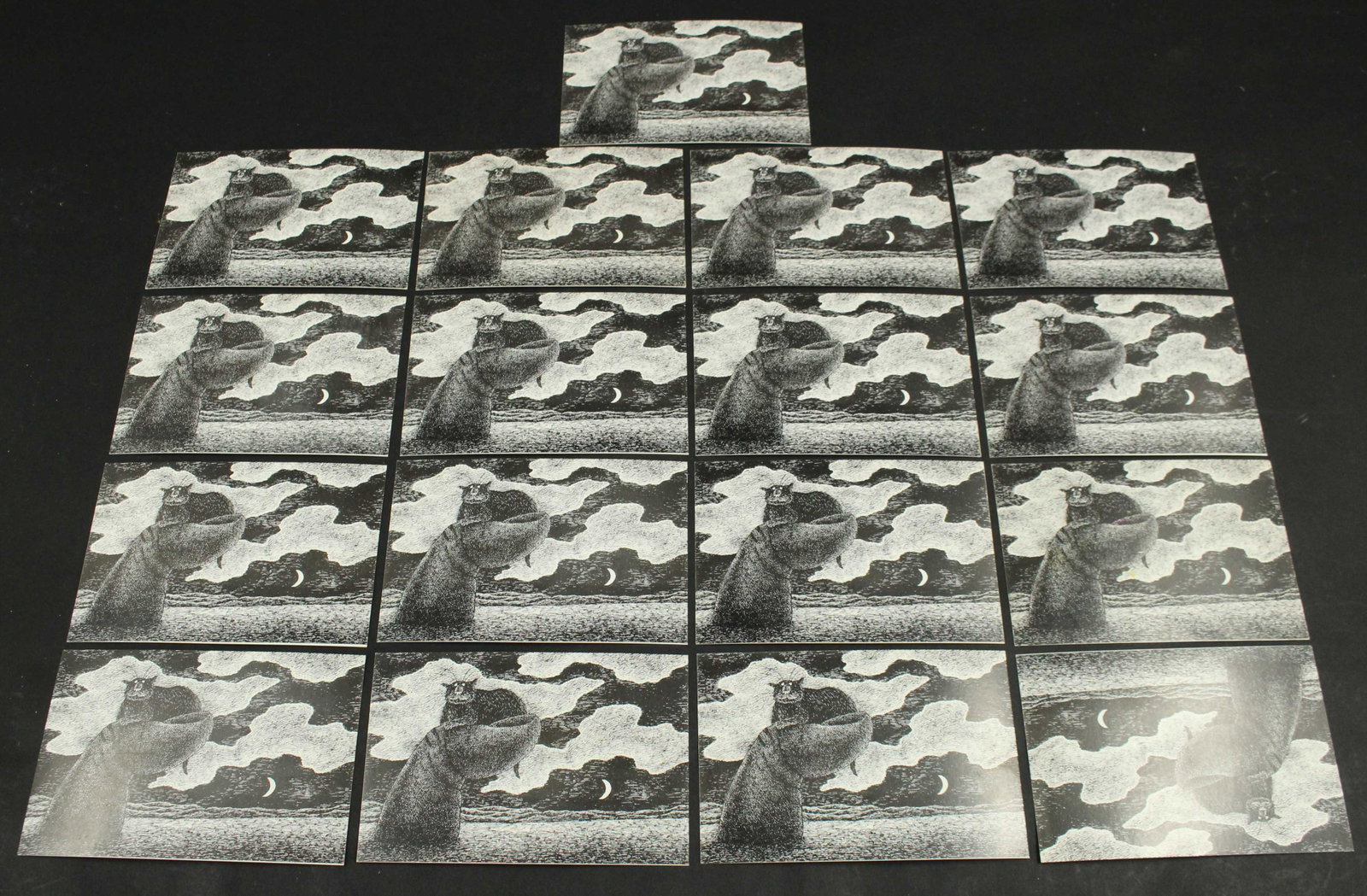 Edward Gorey, An Exhibition, GBM Postcards: Edward Gorey, An Exhibition, GBM Postcards. 100 total pcs,17 addressed. Size: 4" H x 6" W