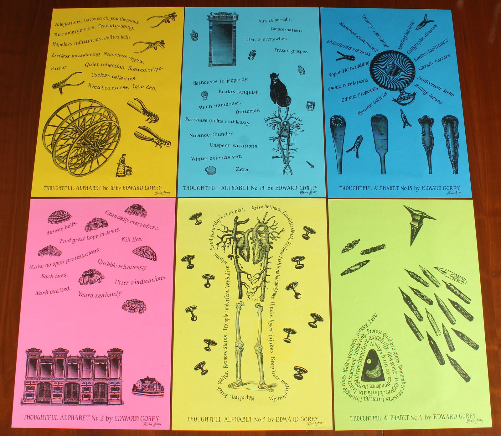 Thoughtful Alphabet, Edward Gorey, Signed Set (1 of 9)