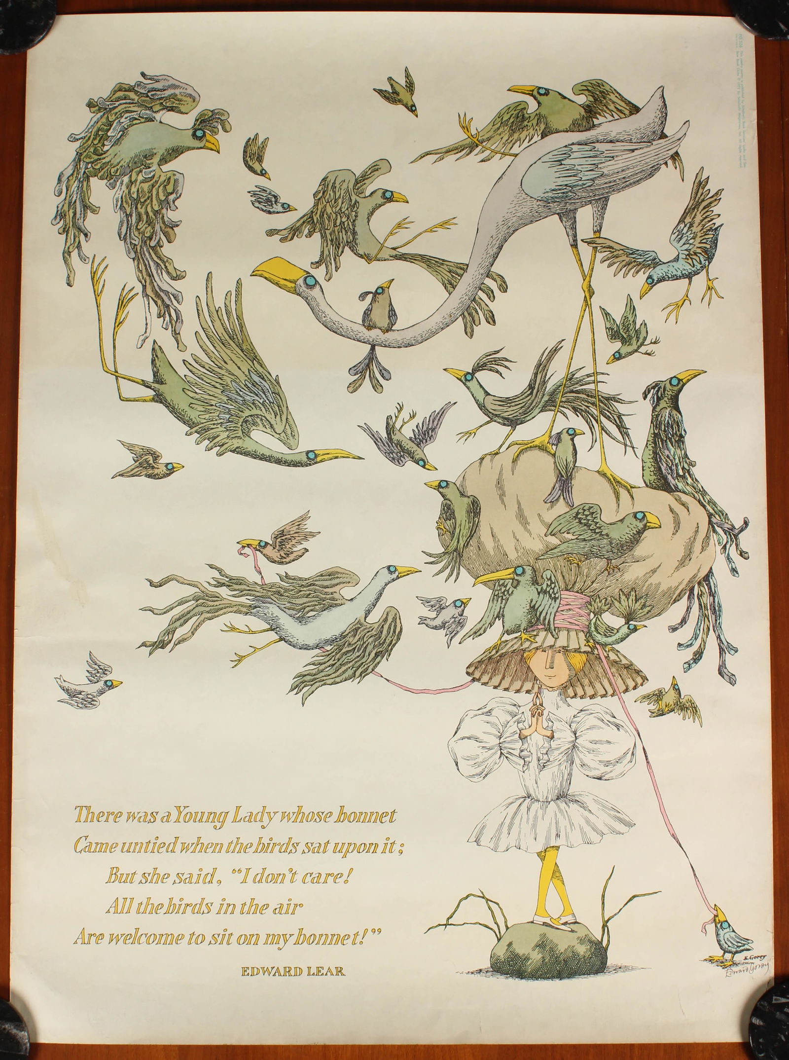 Edward Gorey Signed, Edward Lear Poster, Unfolded (1 of 7)