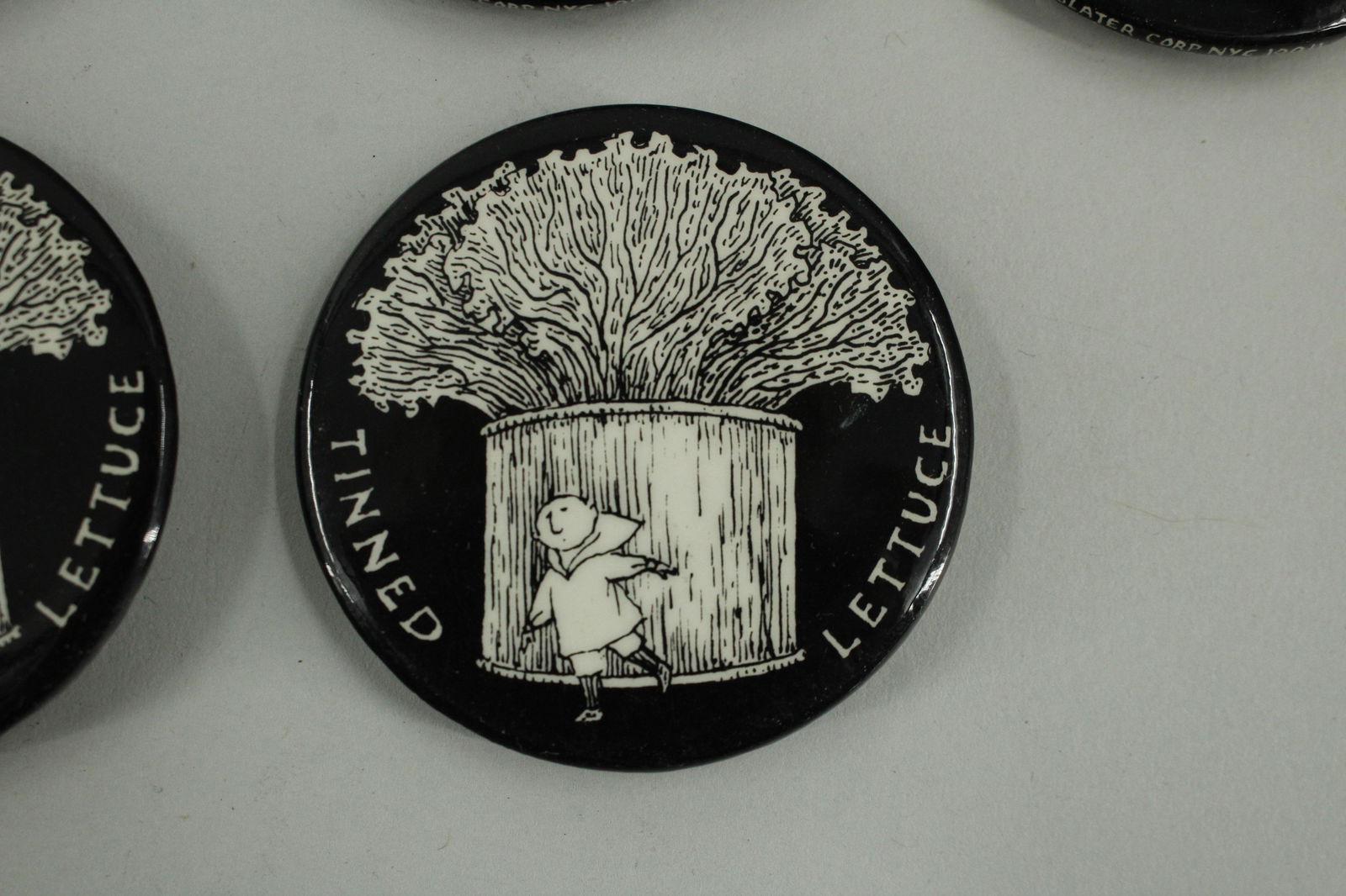 23 Edward Gorey Tinned Lettuce Buttons (1 of 6)