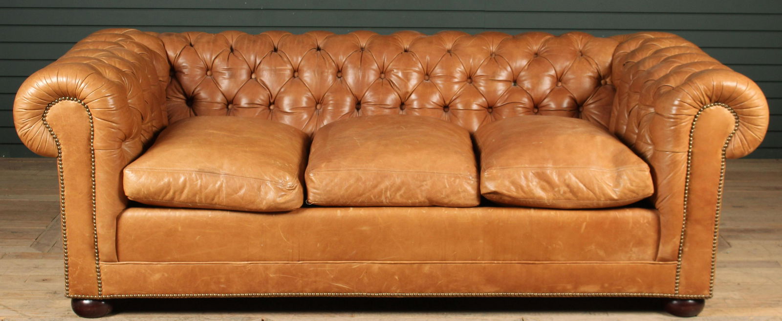 Tufted Leather Chesterfield Style Sleeper Sofa (1 of 7)