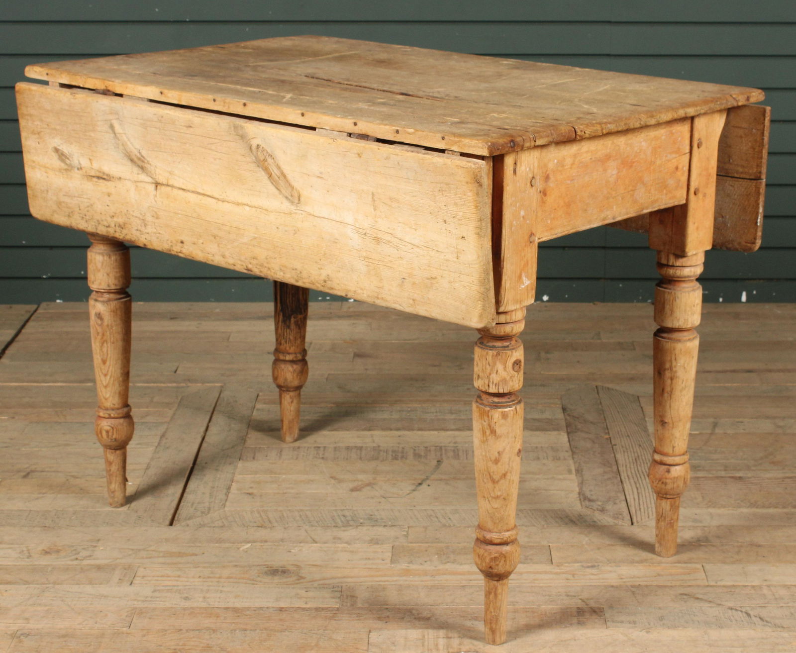 Antique Scrubbed Pine Drop Leaf Work Table (1 of 6)