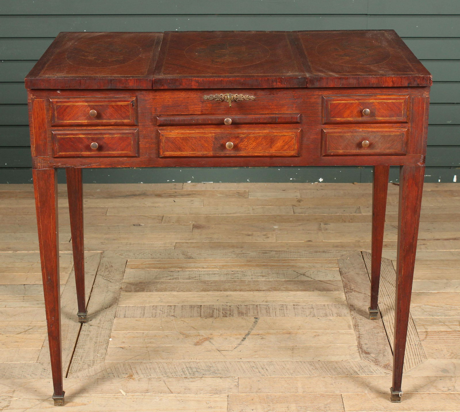 Marquetry Inlaid Beau Brummel Vanity (1 of 7)
