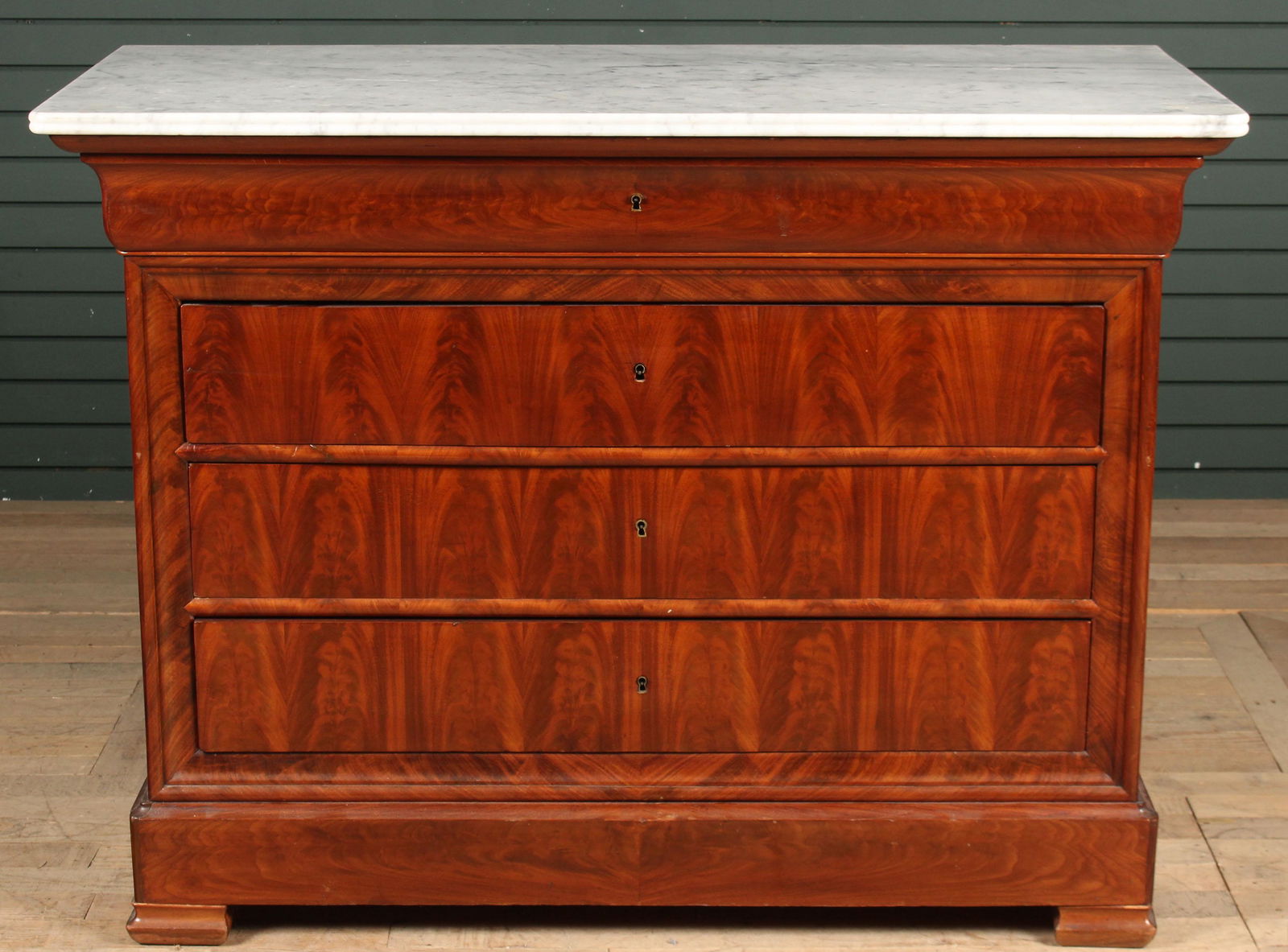 19th C Louis Philippe Marble Top Chest (1 of 7)