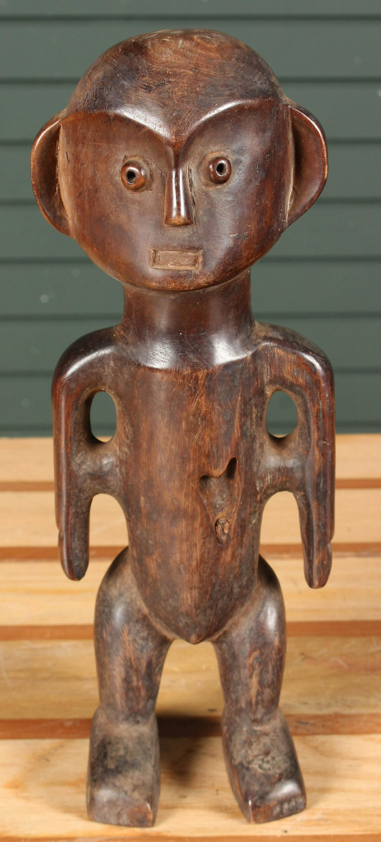 Lega People, Zaire, Carved Wood Fetish: Lega, Zaire carved wood figure. African. Size: 12.5" H x 4.5" W x 3.5" D