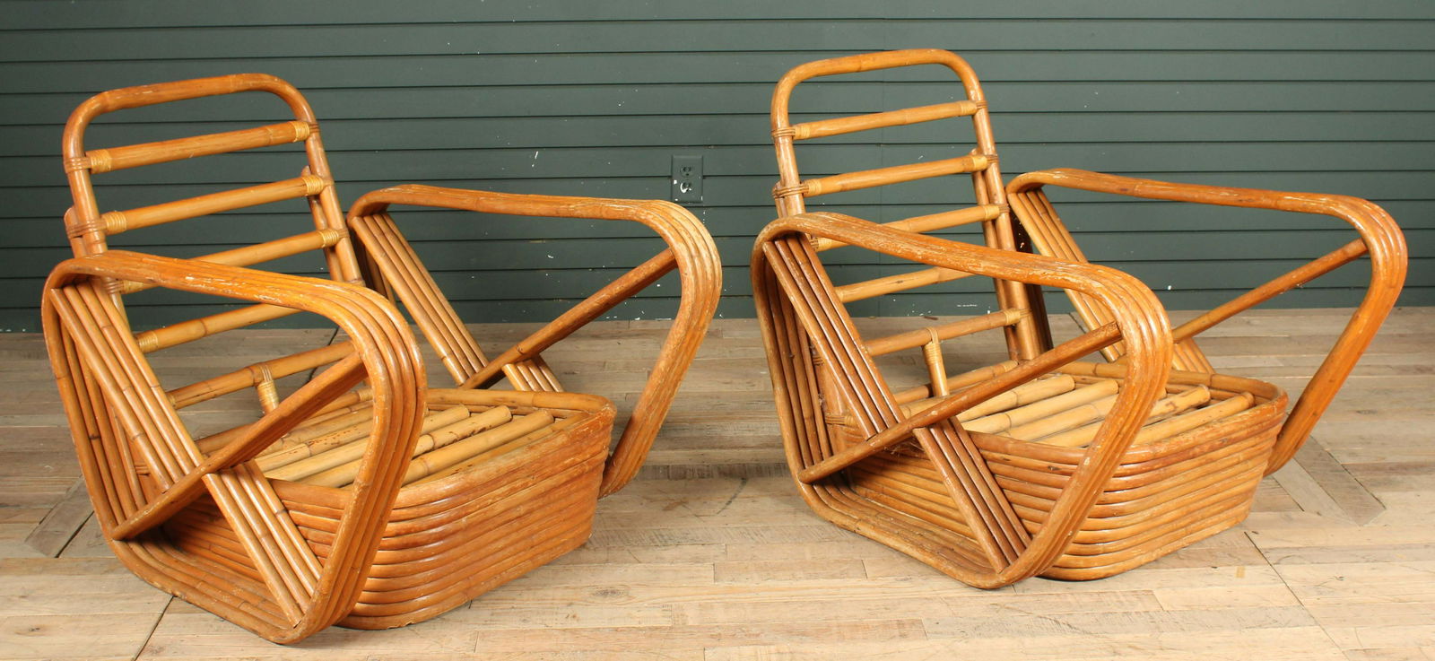 2 Vintage Paul Frankl Style Rattan Lounge Chairs (1 of 5)
