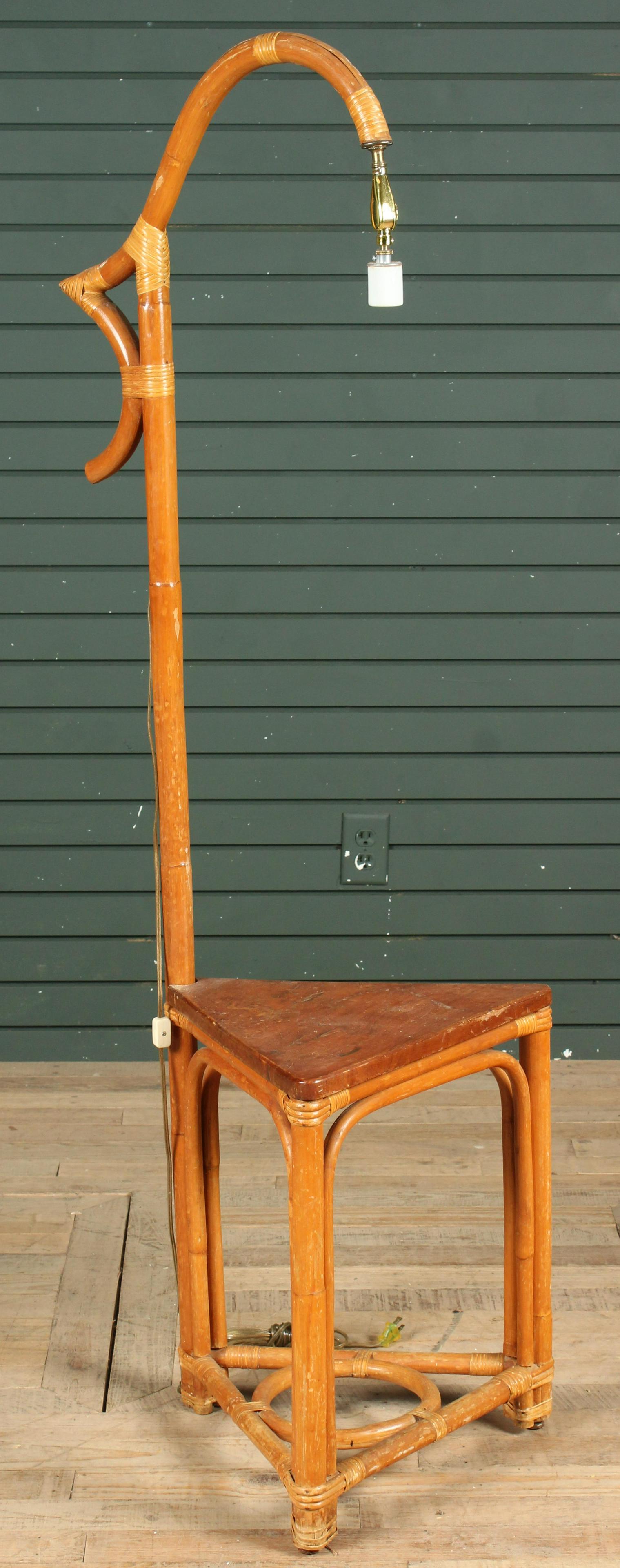 Vintage 1940s, Rattan Floor Lamp, IMO Paul Frankl (1 of 6)